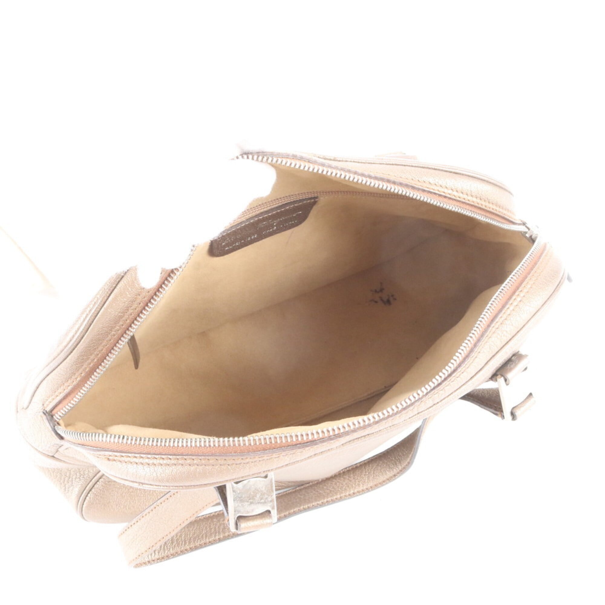 Salvatore Ferragamo Bronze Leather Handbag Shoulder Bag Tote Bag (Pre-Owned)