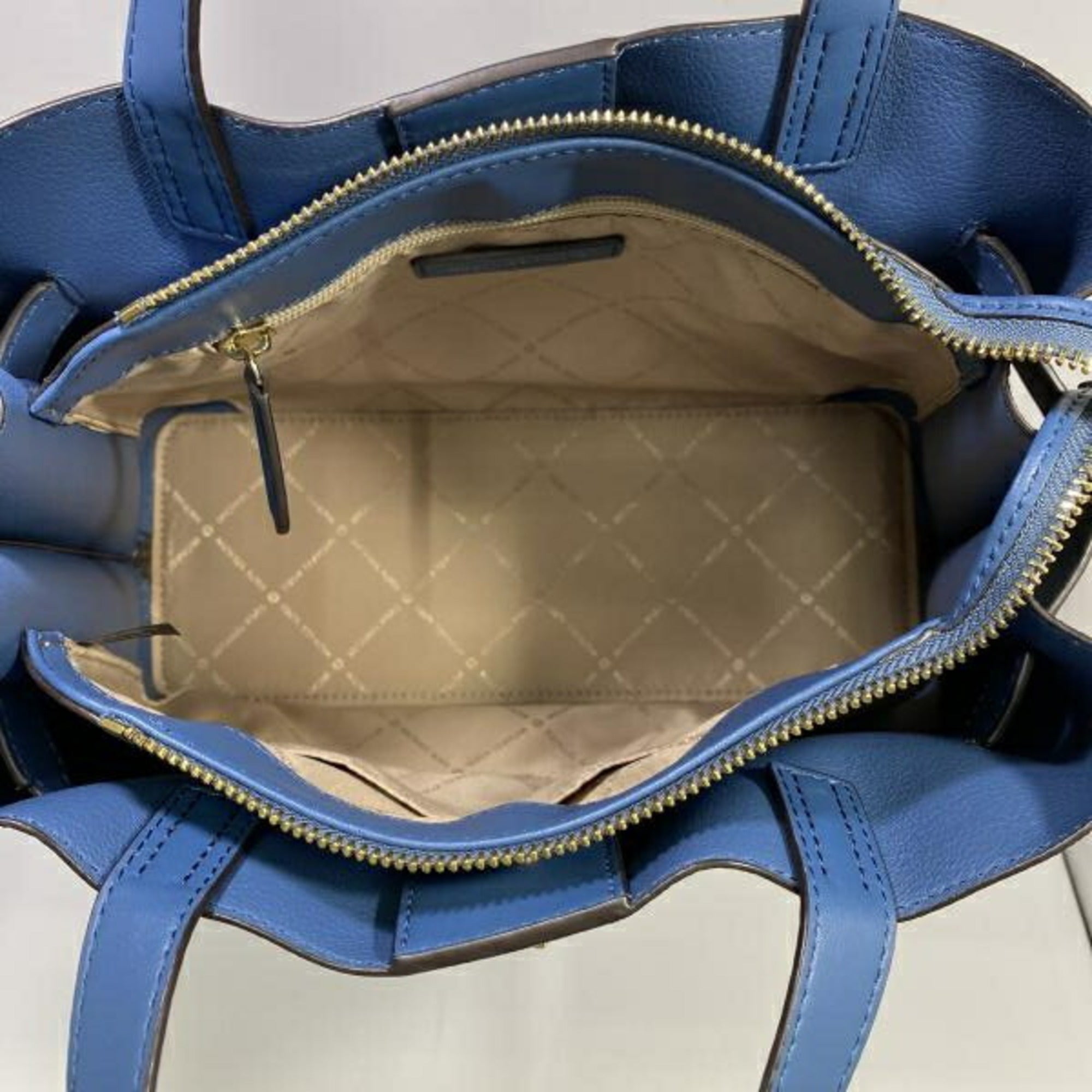 Michael Kors Blue Brown Tote Bag (Pre-Owned)