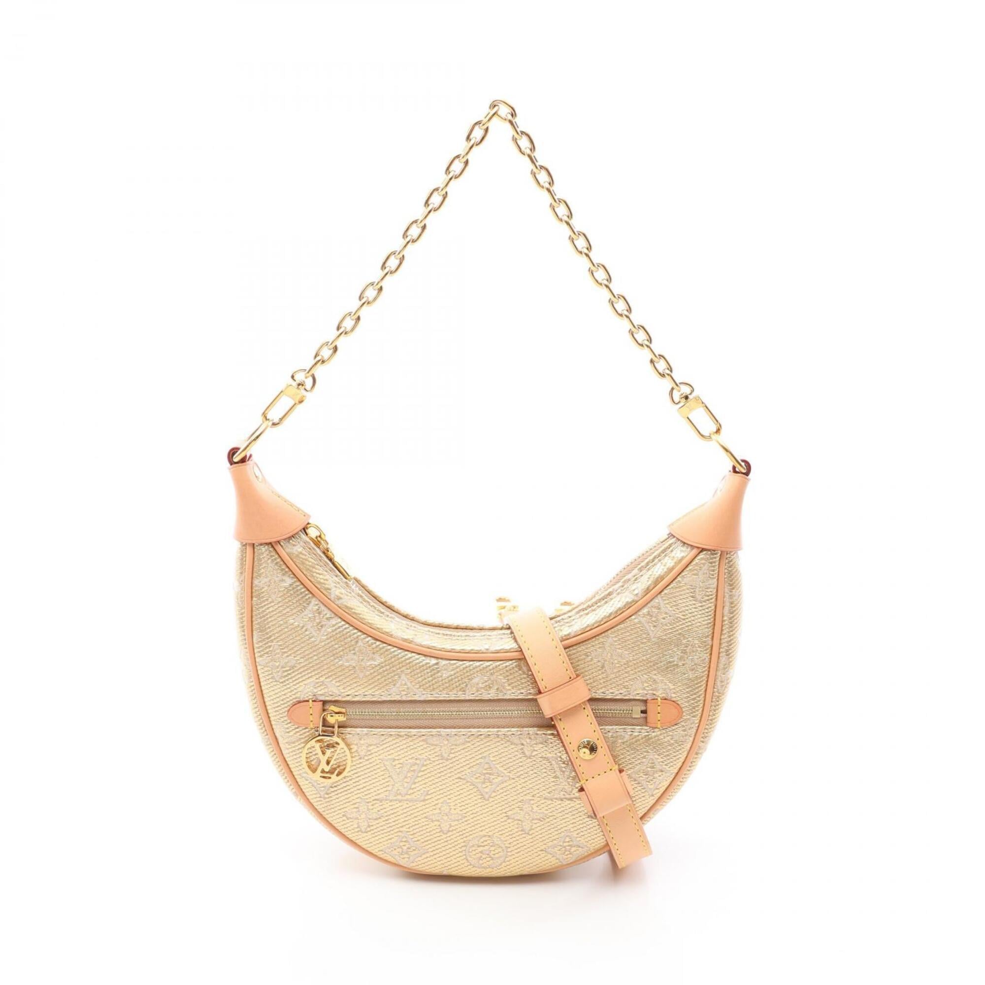 Louis Vuitton Gold Pvc Coated Canvas Leather Handbag Shoulder Bag (Pre-Owned)