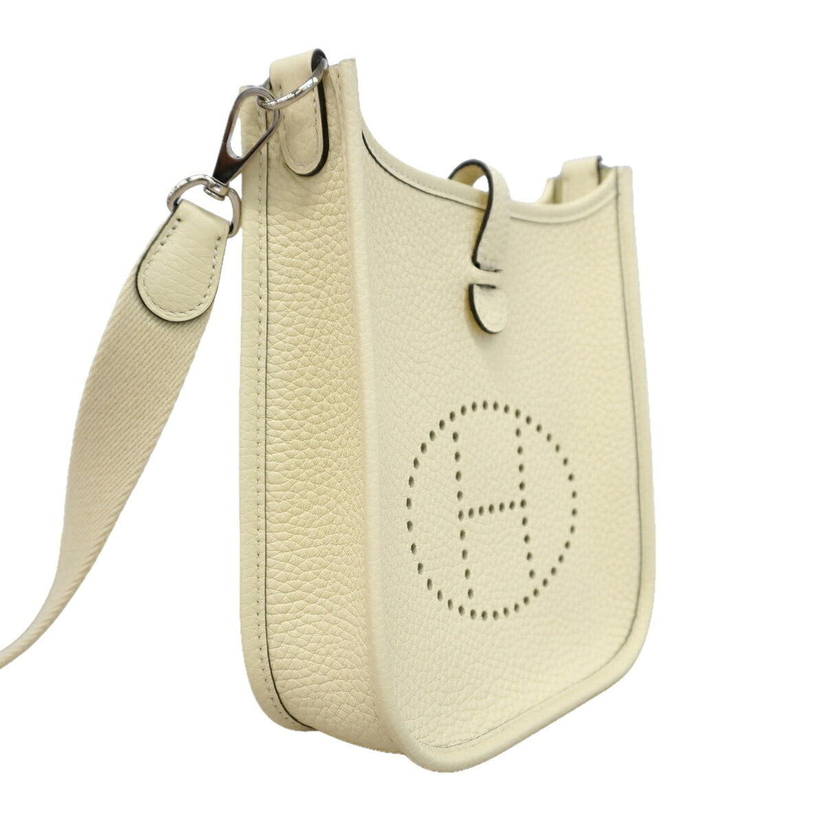Hermes Cream Taurillon Clemence Leather Shoulder Bag (Pre-Owned)