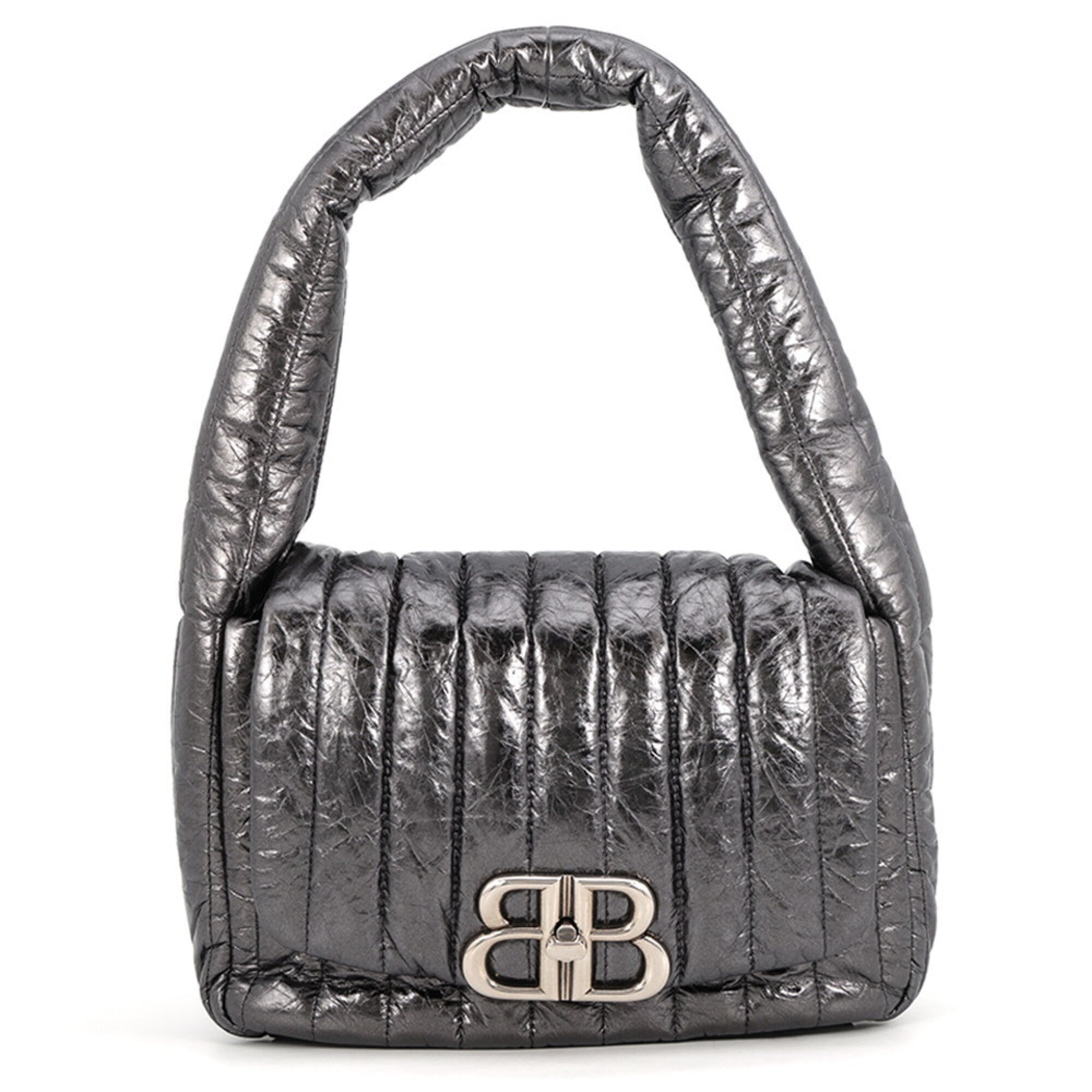 Balenciaga Metallic Gray Leather Shoulder Bag (Pre-Owned)