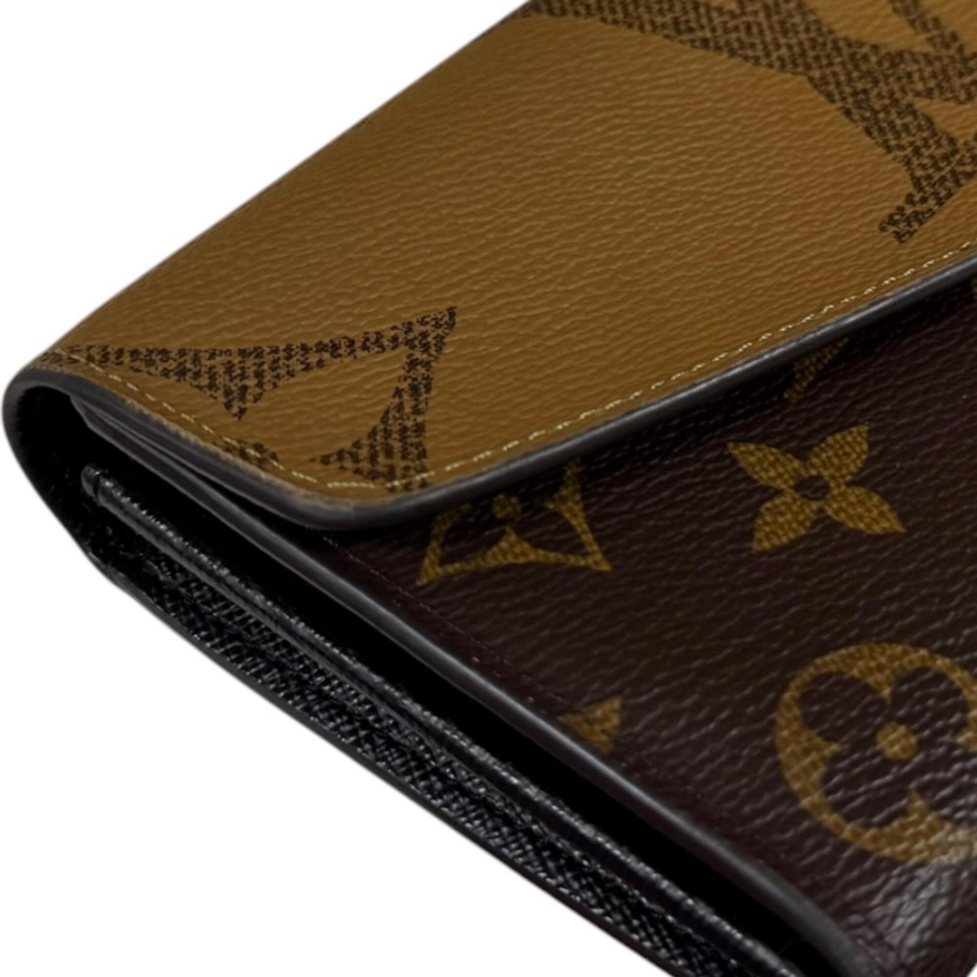 Louis Vuitton Monogram Brown Monogram Canvas Monogram Reverse Long Wallet (Bi-Fold) (Pre-Owned)