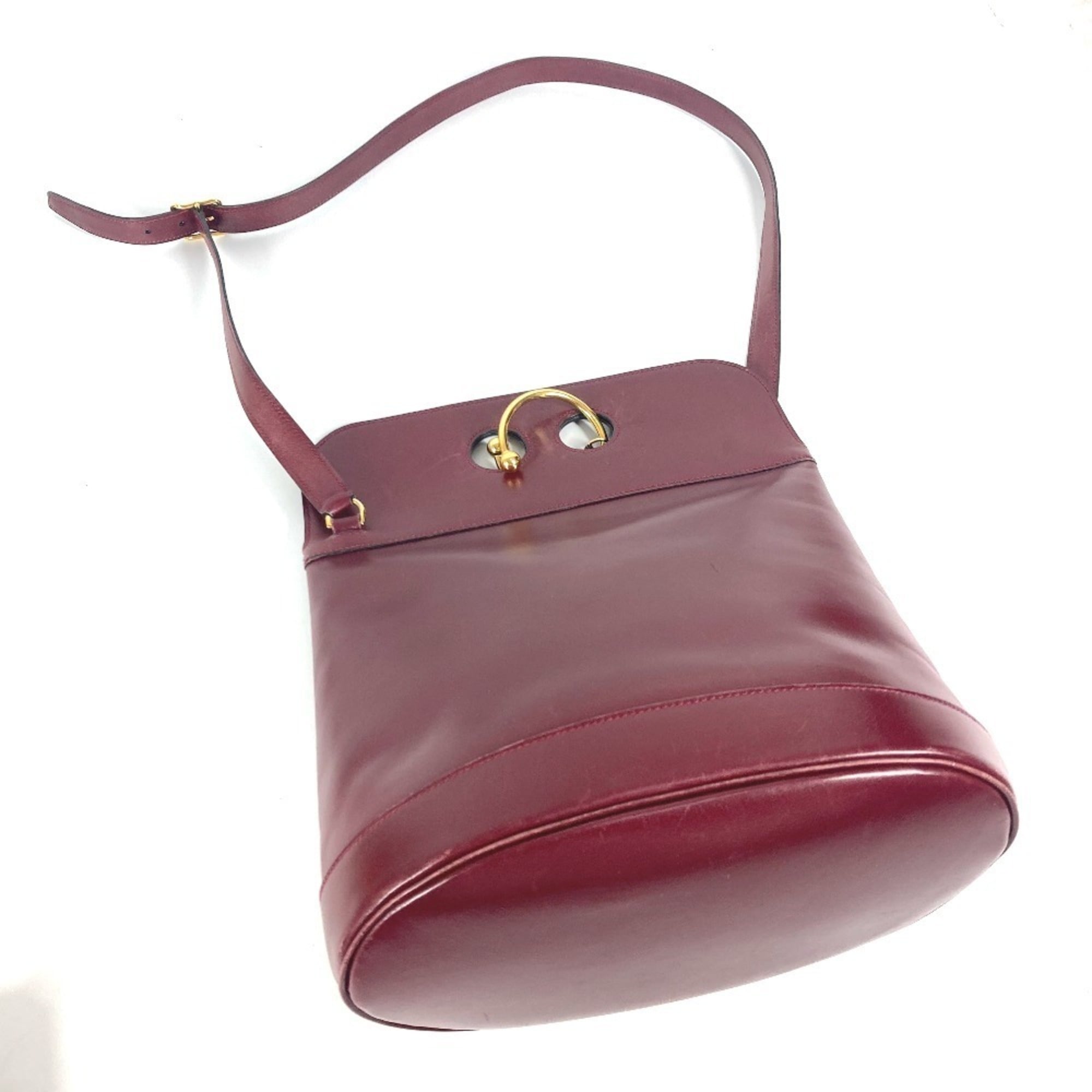 Hermes Bordeaux Leather Shoulder Bag (Pre-Owned)