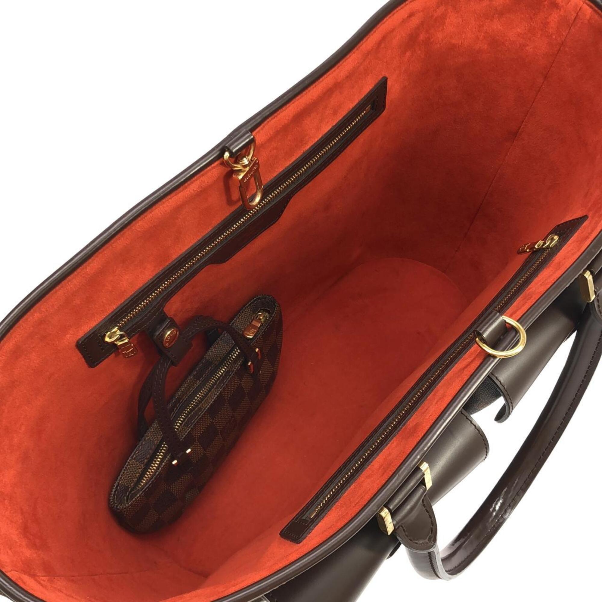 Louis Vuitton Ebene Coated Canvas Handbag Pouch (Pre-Owned)