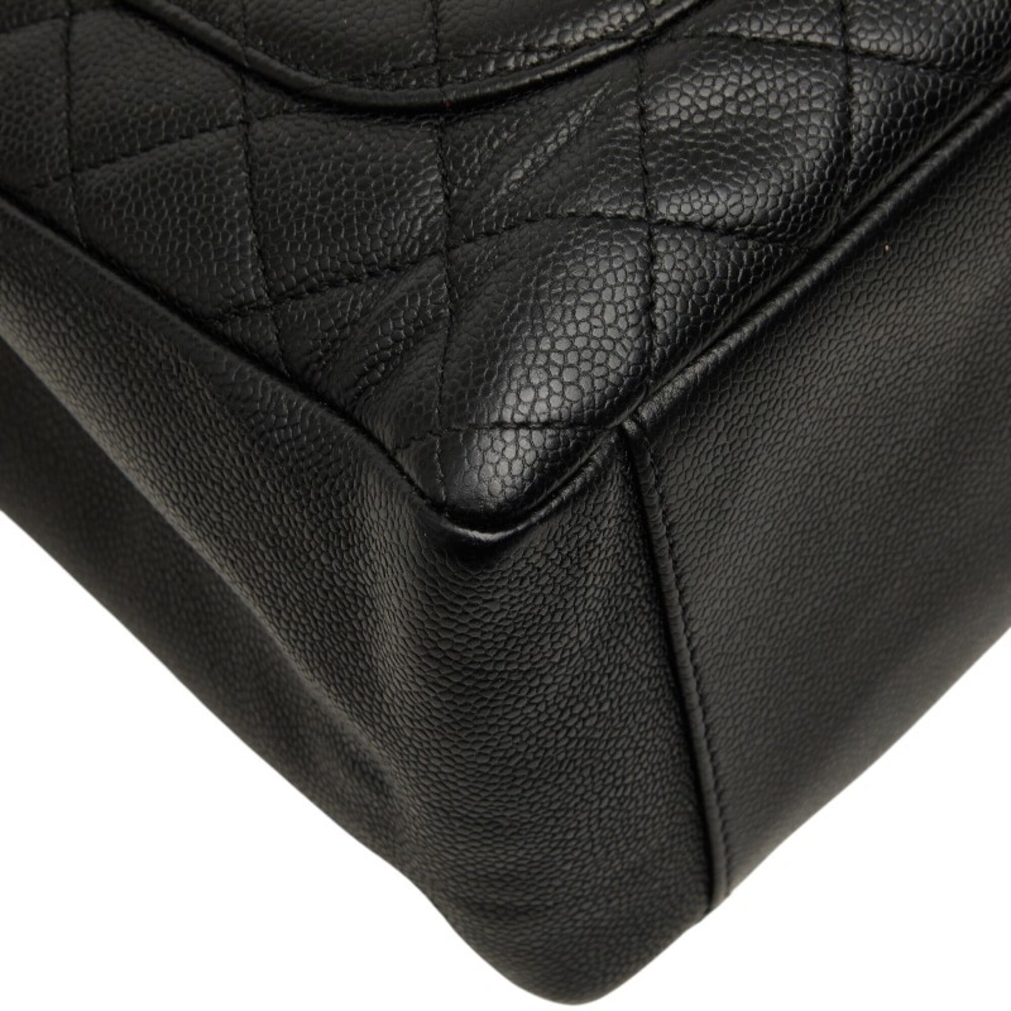 Chanel Black Grained Calfskin Shoulder Bag Tote Bag (Pre-Owned)