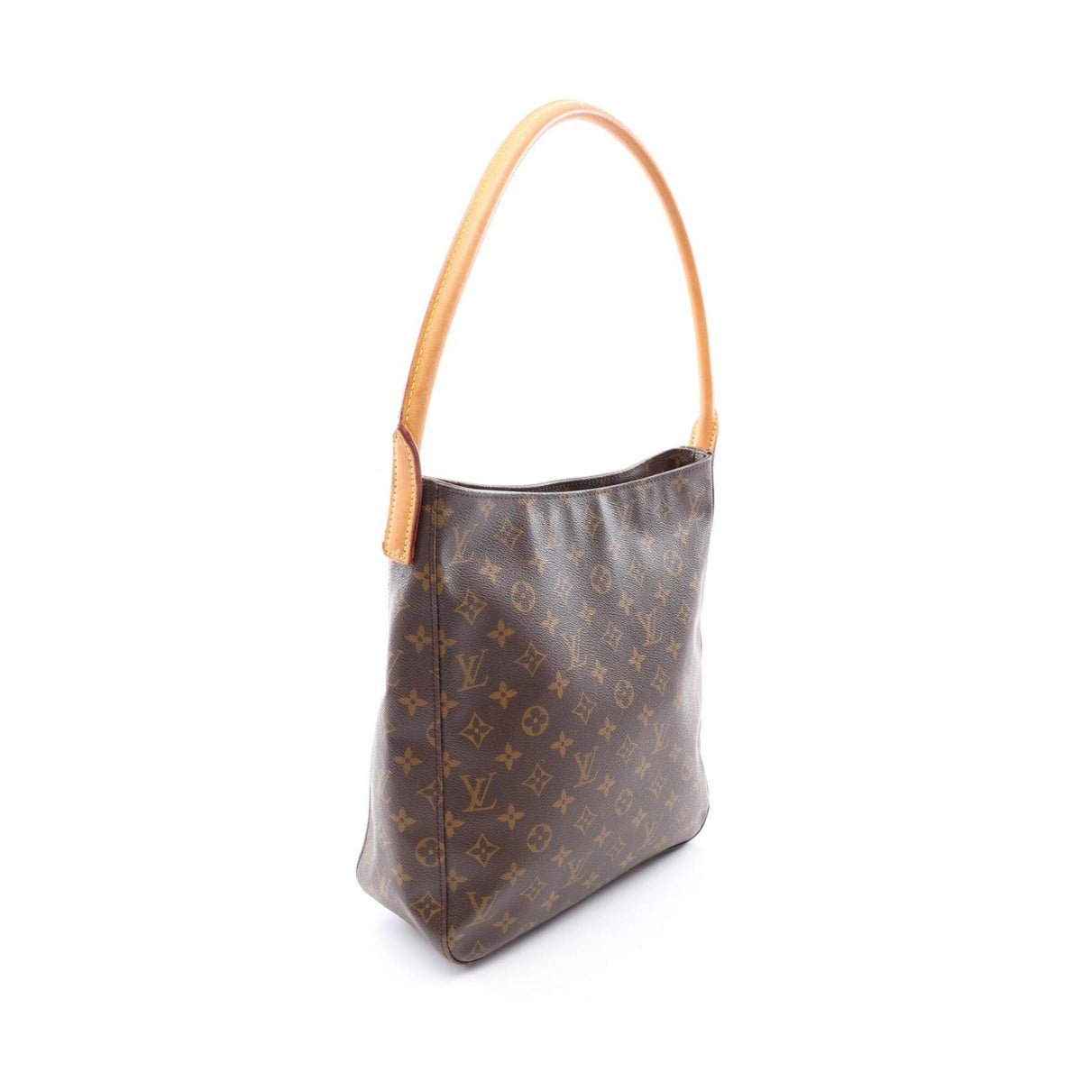 Louis Vuitton Brown Coated Canvas Leather Handbag Shoulder Bag (Pre-Owned)
