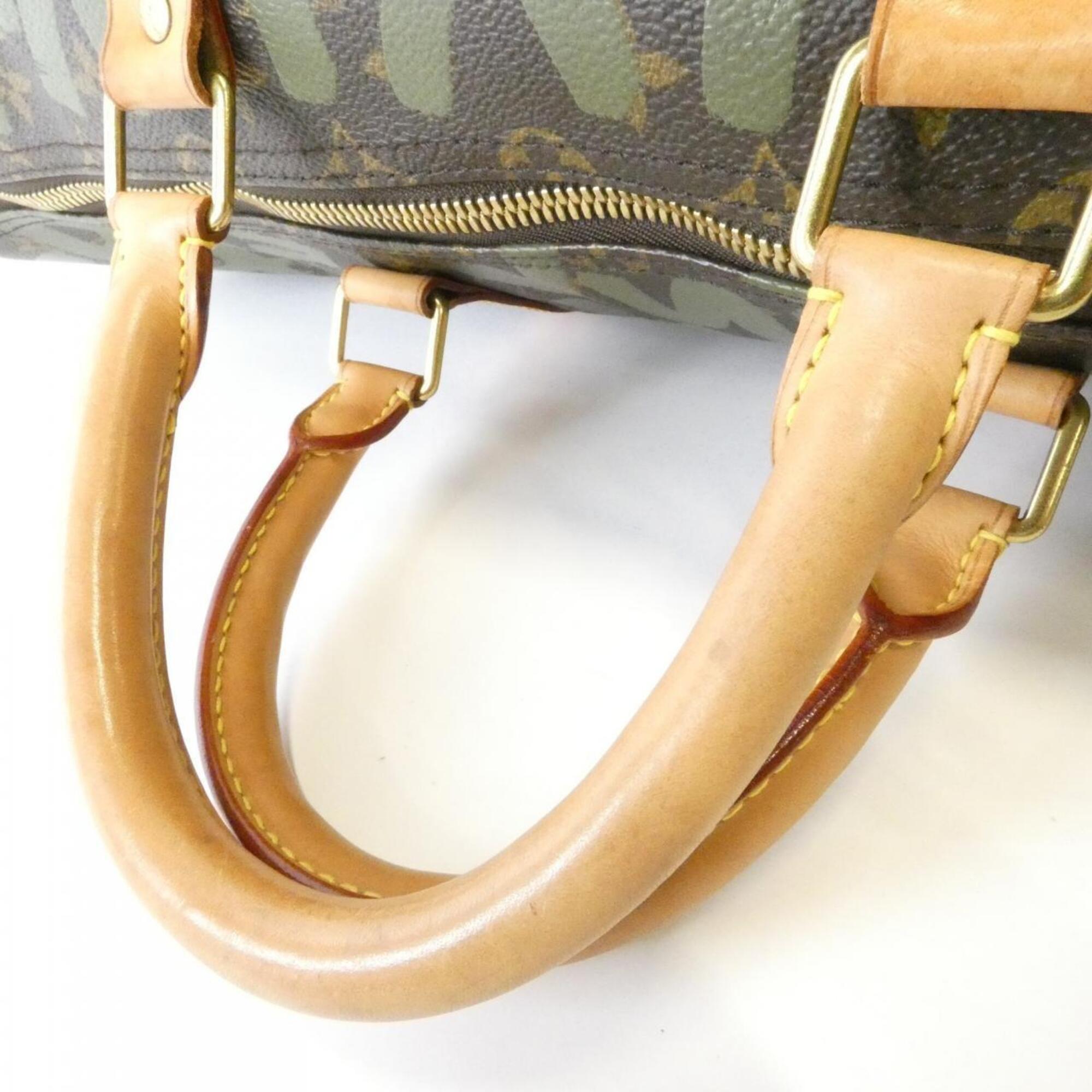 Louis Vuitton Khaki Marron Coated Canvas Boston Bag (Pre-Owned)