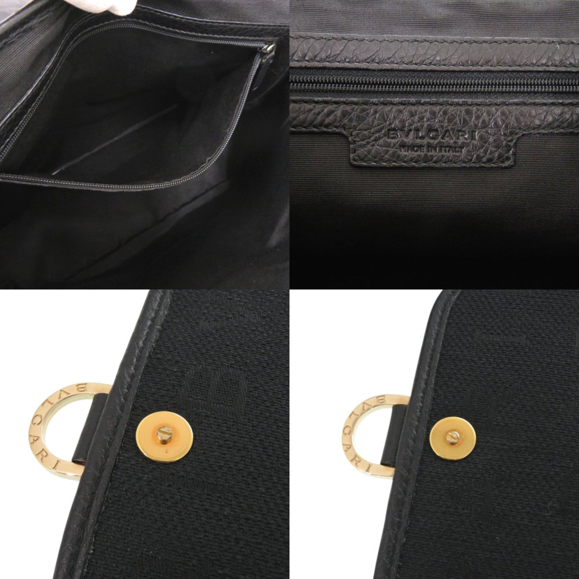 Bvlgari Black Canvas Shoulder Bag (Pre-Owned)