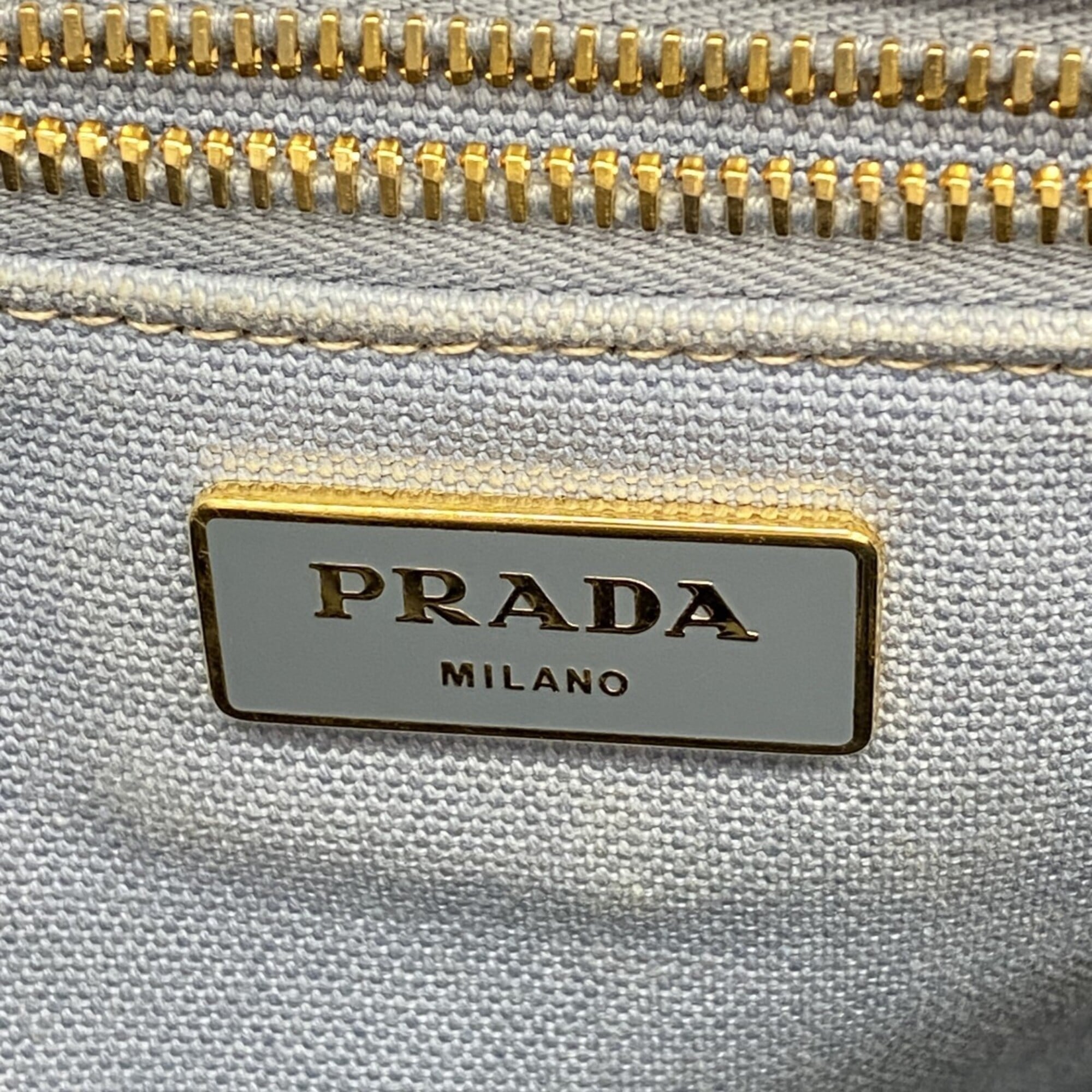 Prada Sky Blue Canvas Tote Bag (Pre-Owned)