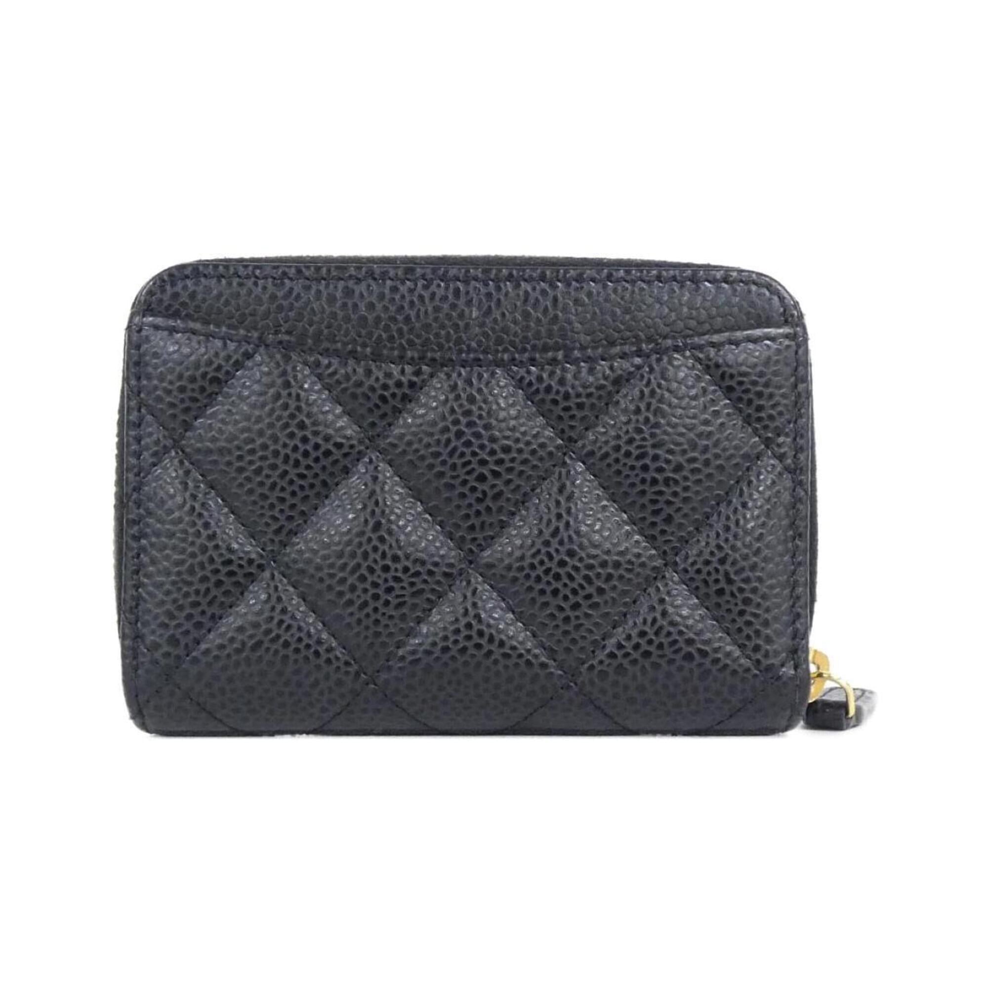 Chanel Black Grained Calfskin Coin Purse/Coin Case (Pre-Owned)