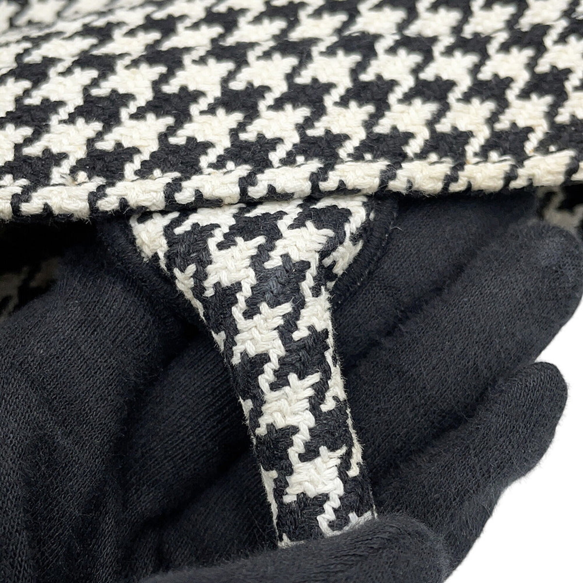 Christian Dior Black White Canvas Handbag Tote Bag (Pre-Owned)