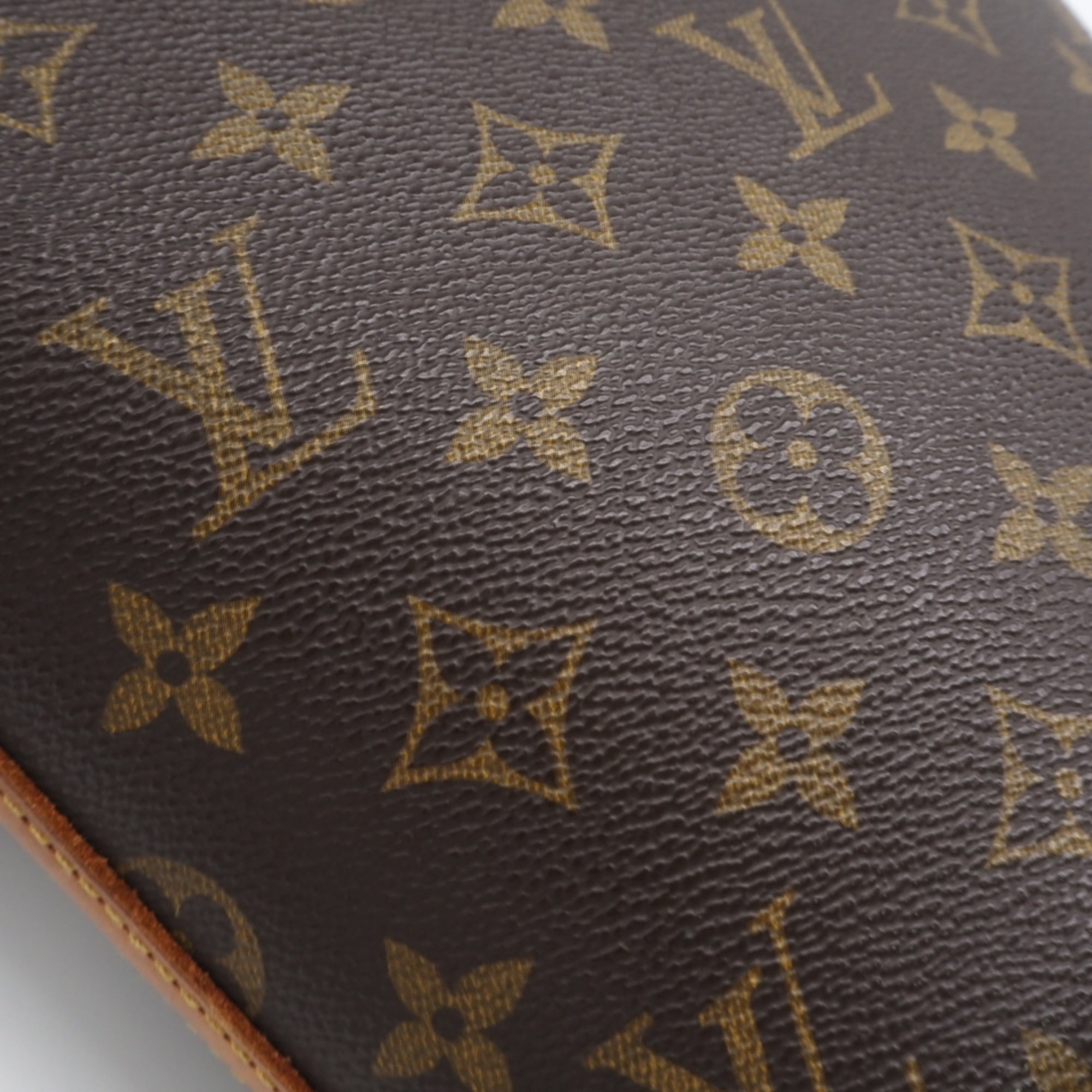 Louis Vuitton Monogram Beige Brown Coated Canvas Leather Shoulder Bag (Pre-Owned)