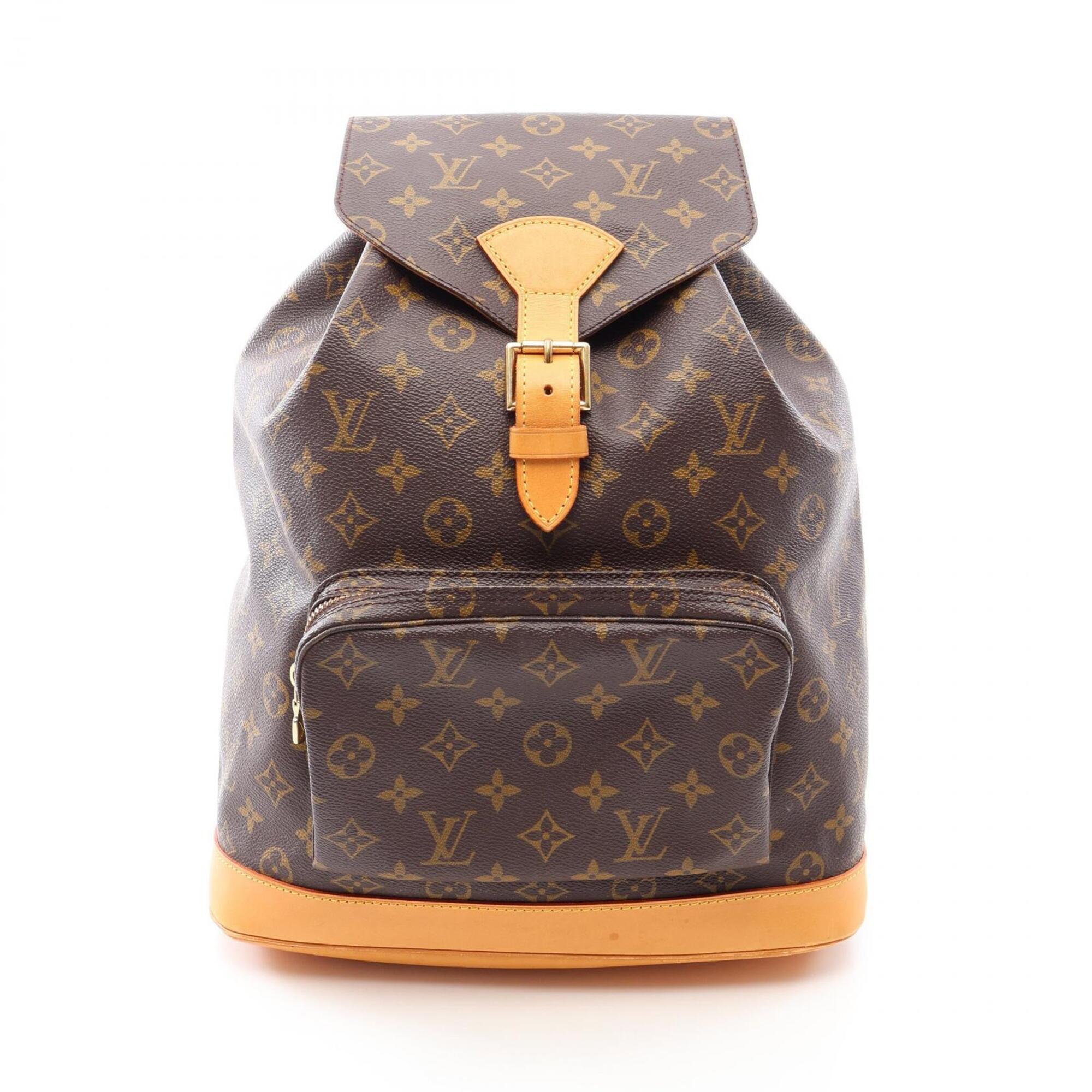 Louis Vuitton Brown Monogram Coated Canvas Leather Backpack (Pre-Owned)