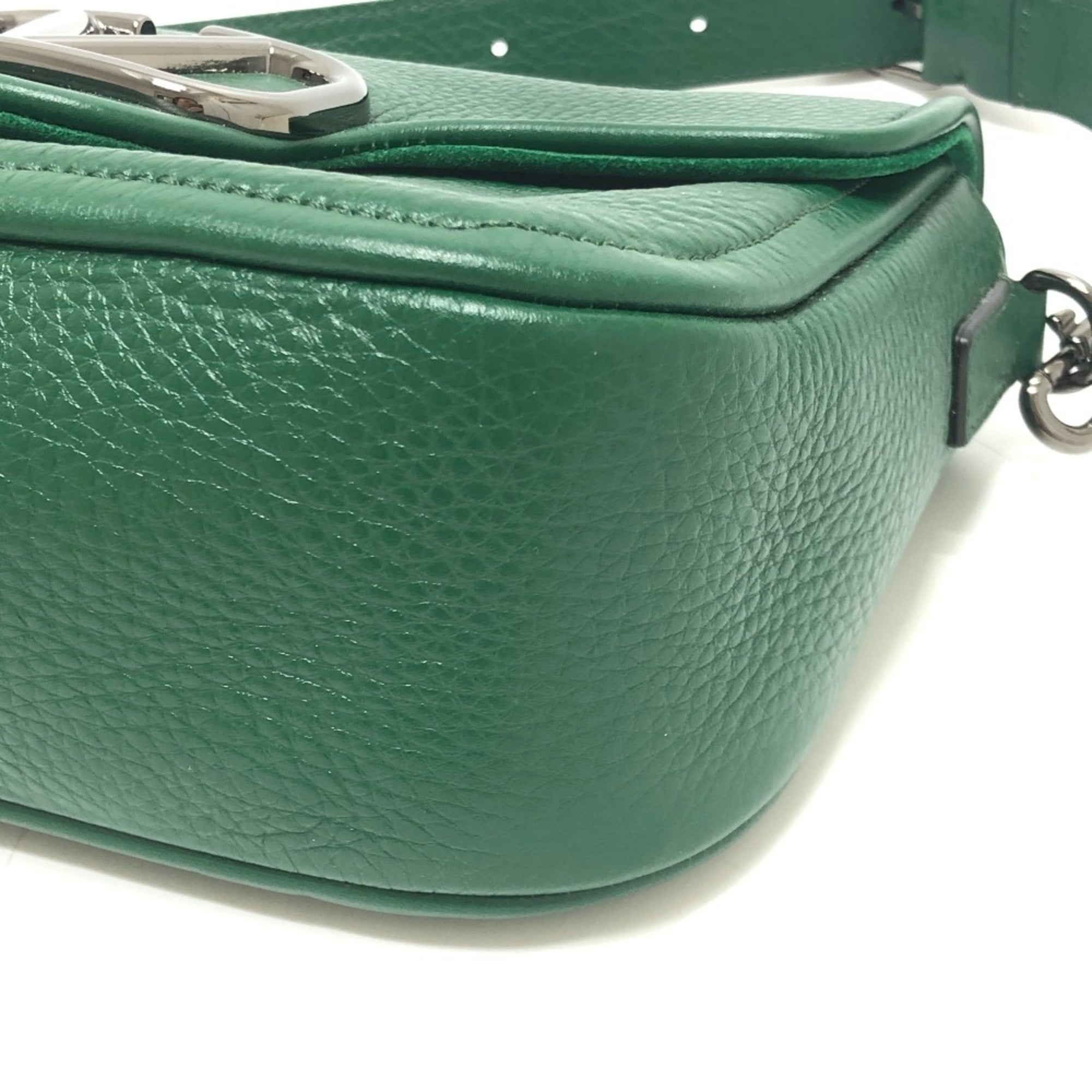 Valentino Garavani Green Leather Handbag Shoulder Bag (Pre-Owned)