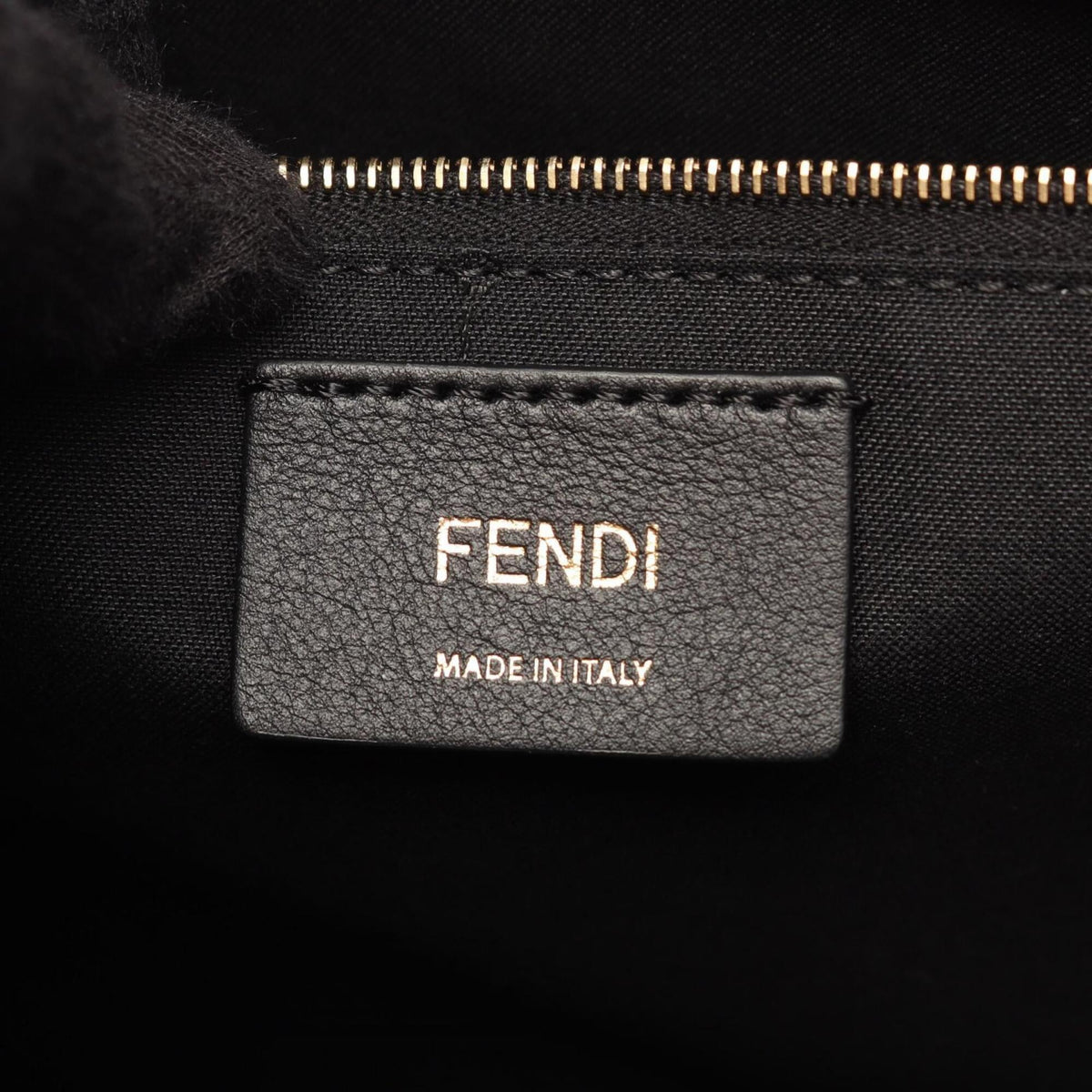 Fendi Black Blue White Canvas Leather Handbag Tote Bag (Pre-Owned)