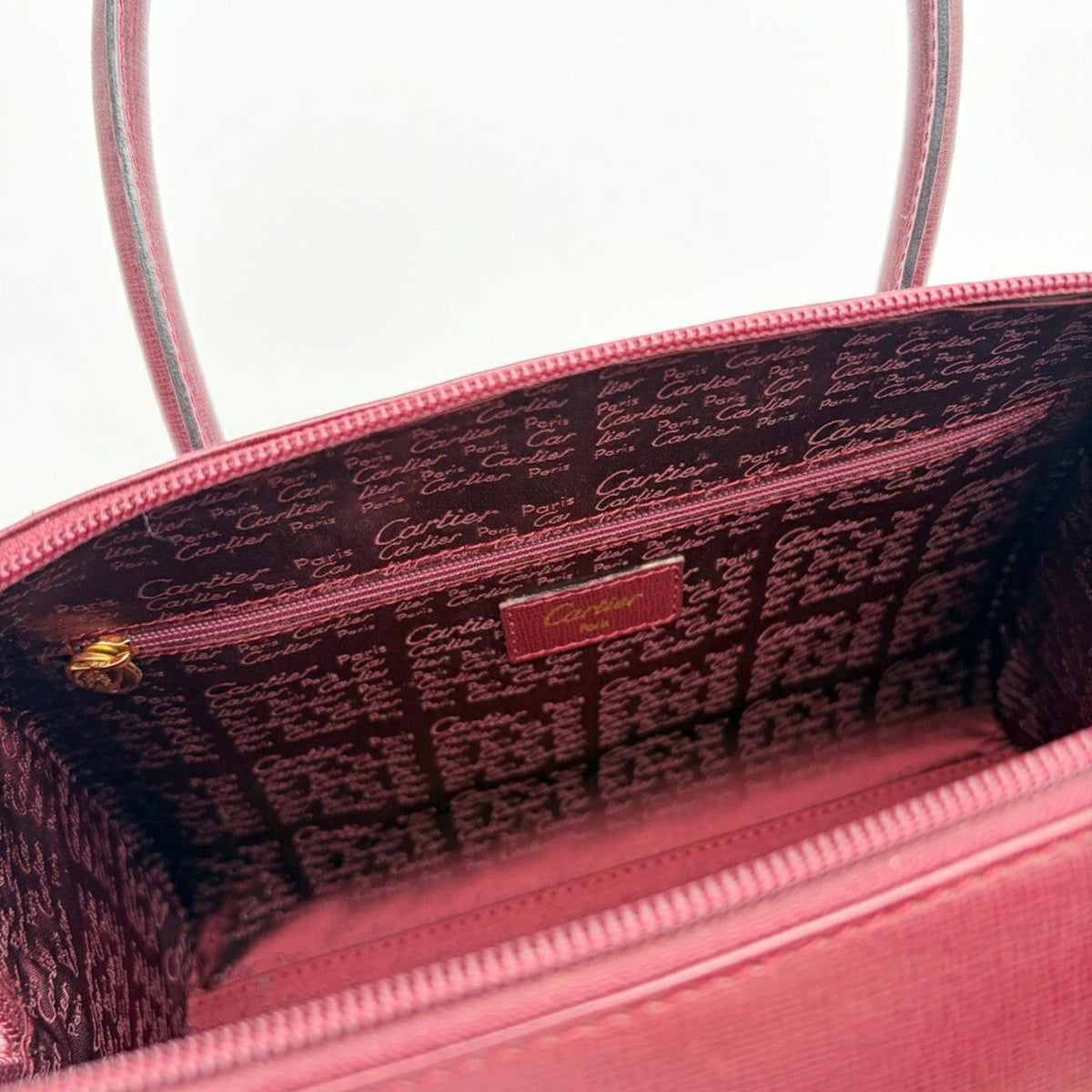 Cartier Must Bordeaux Leather Handbag (Pre-Owned)
