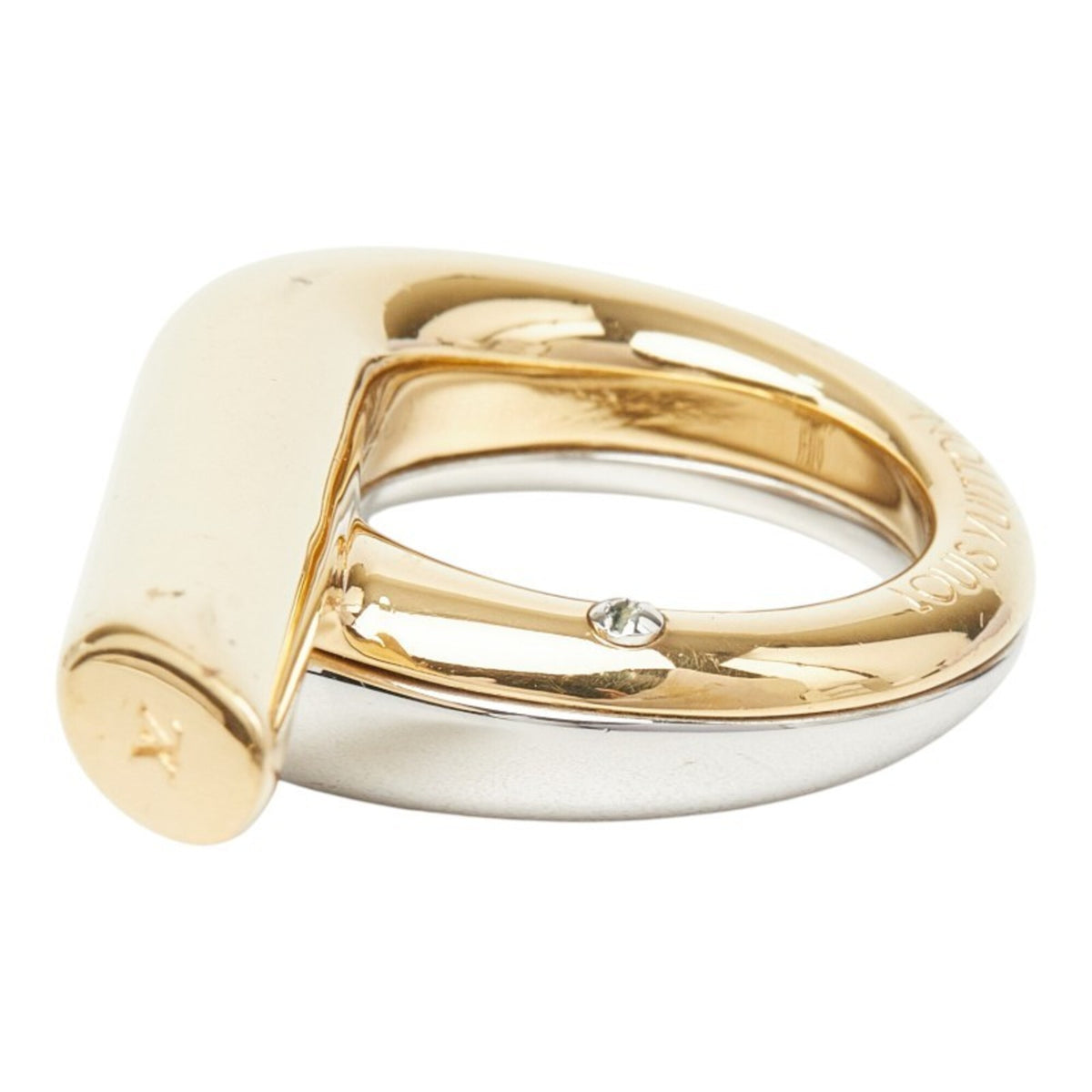 Louis Vuitton Gold Silver Metal Band Ring (Pre-Owned)