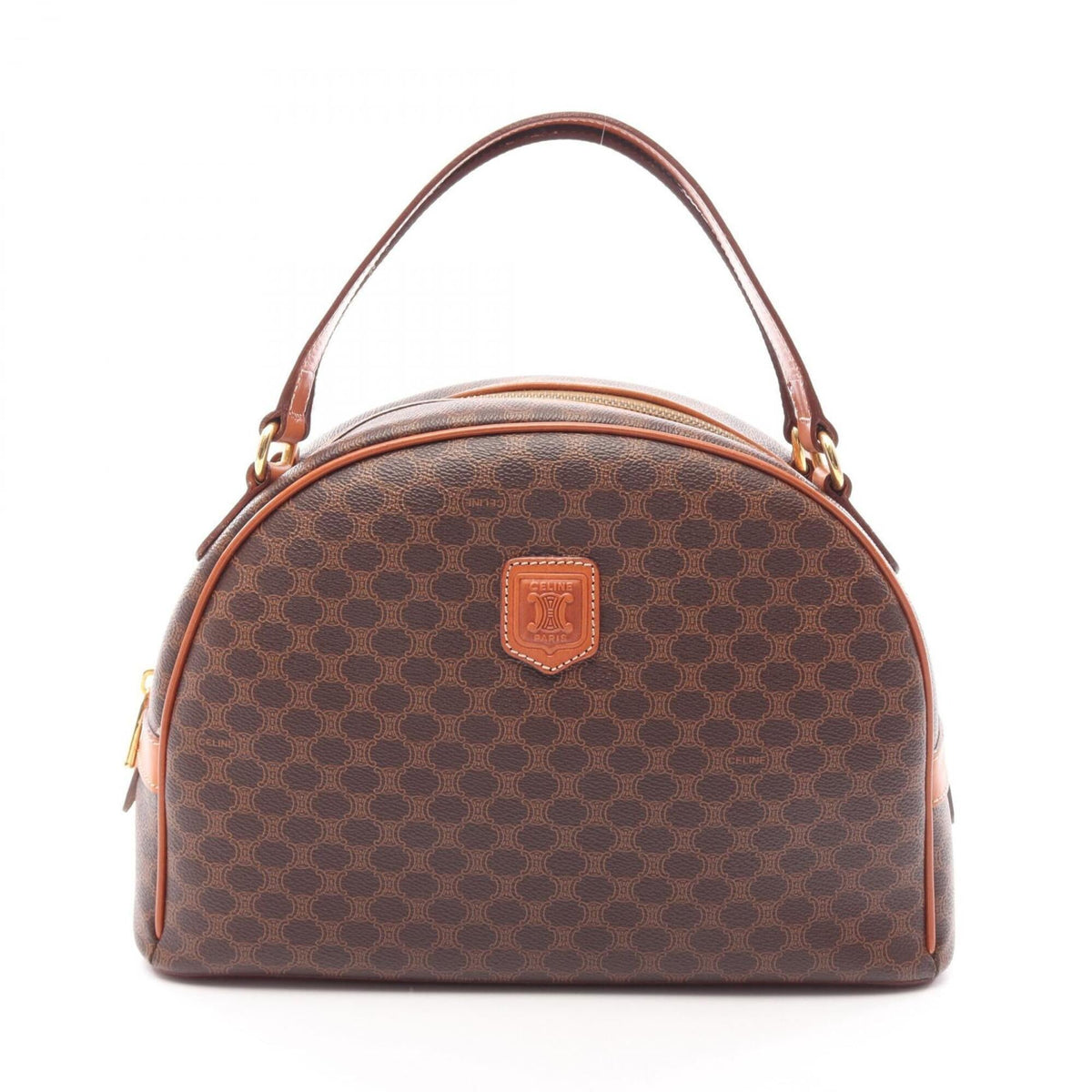 Celine Brown Coated Canvas Leather Handbag (Pre-Owned)