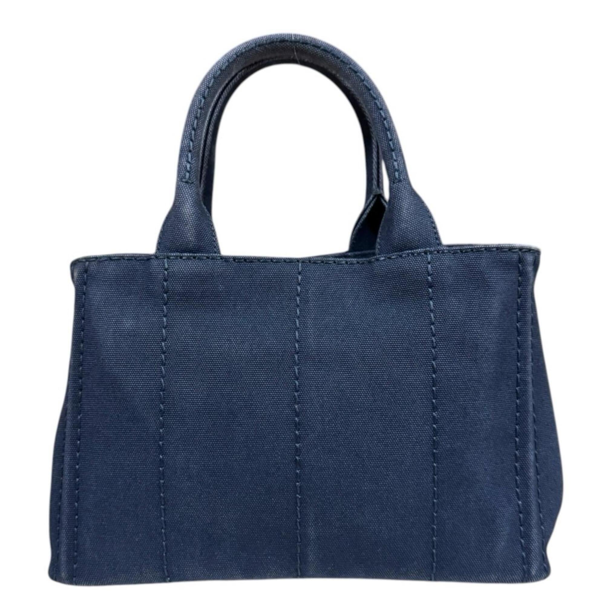 Prada Navy Canvas Shoulder Bag (Pre-Owned)