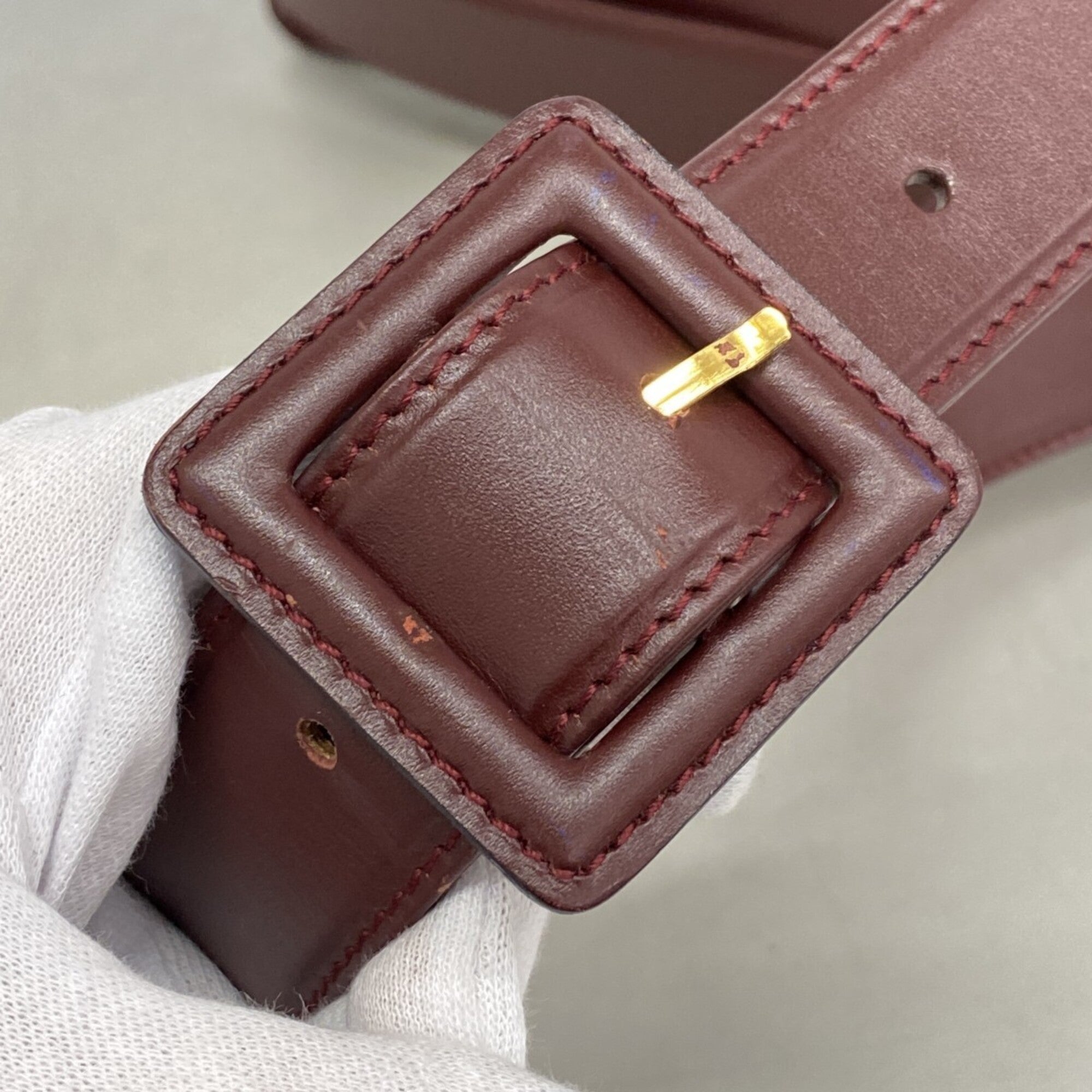 Cartier Bordeaux Leather Shoulder Bag (Pre-Owned)