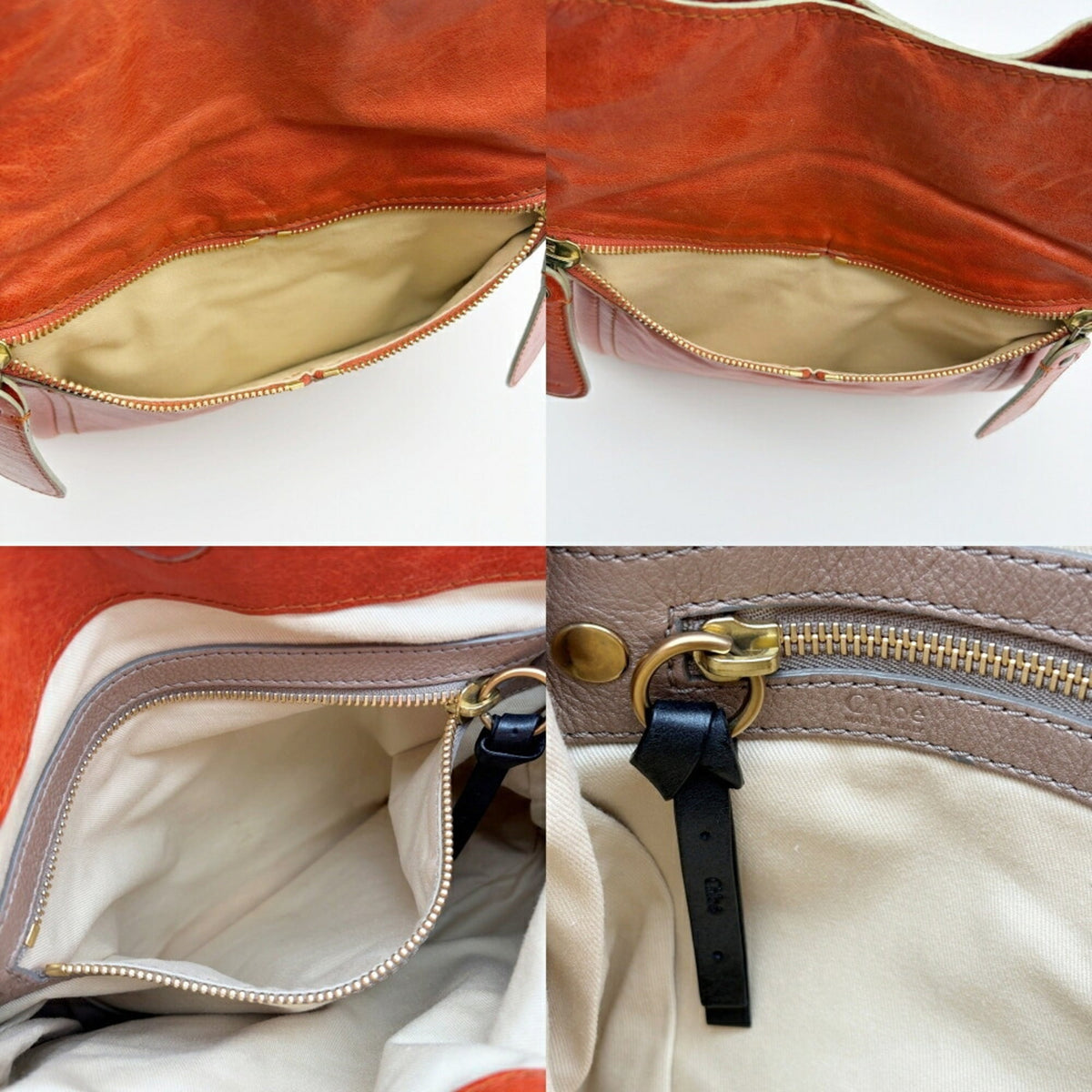 Chloé Orange Leather Shoulder Bag (Pre-Owned)