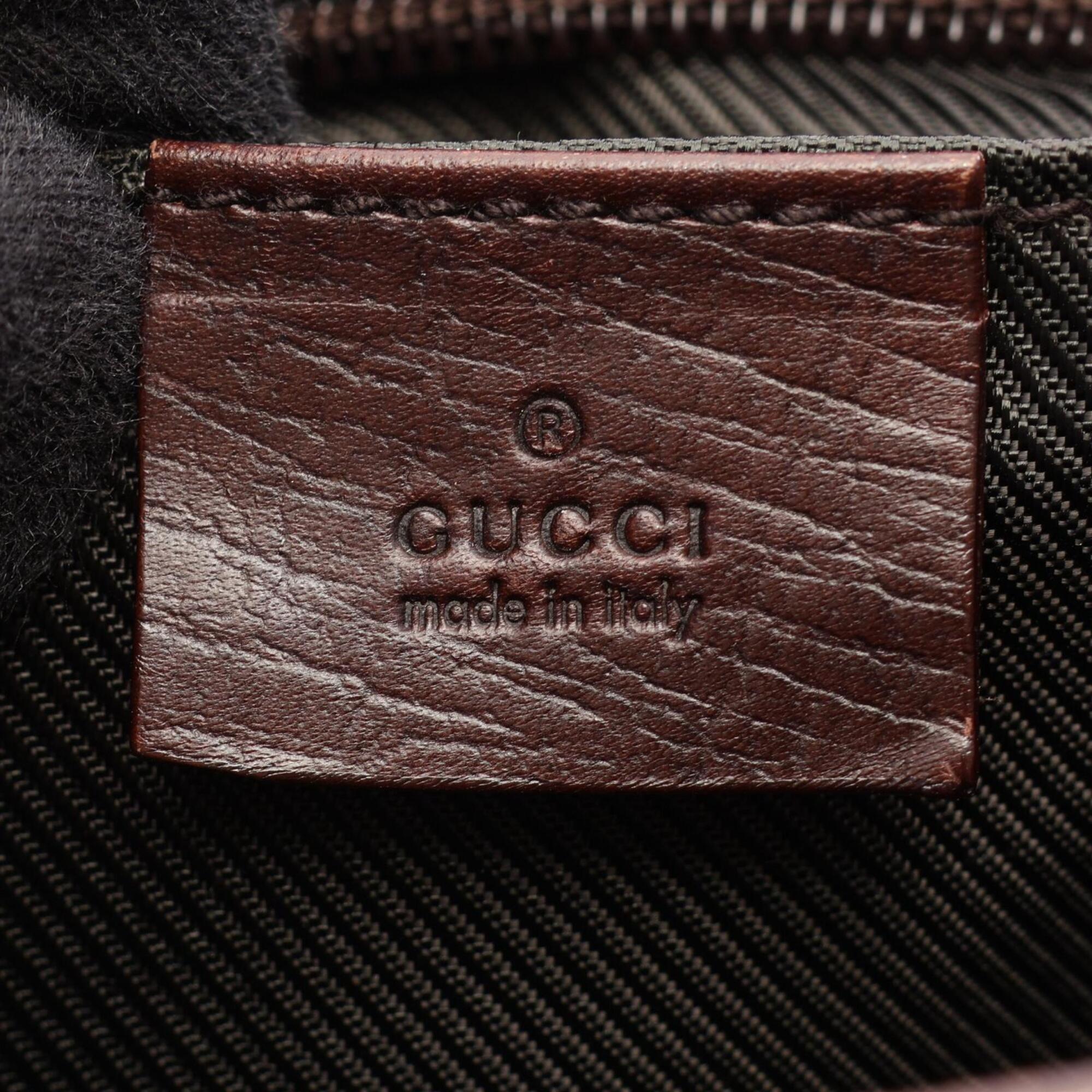 Gucci Beige Multi-Color Canvas Leather Handbag (Pre-Owned)