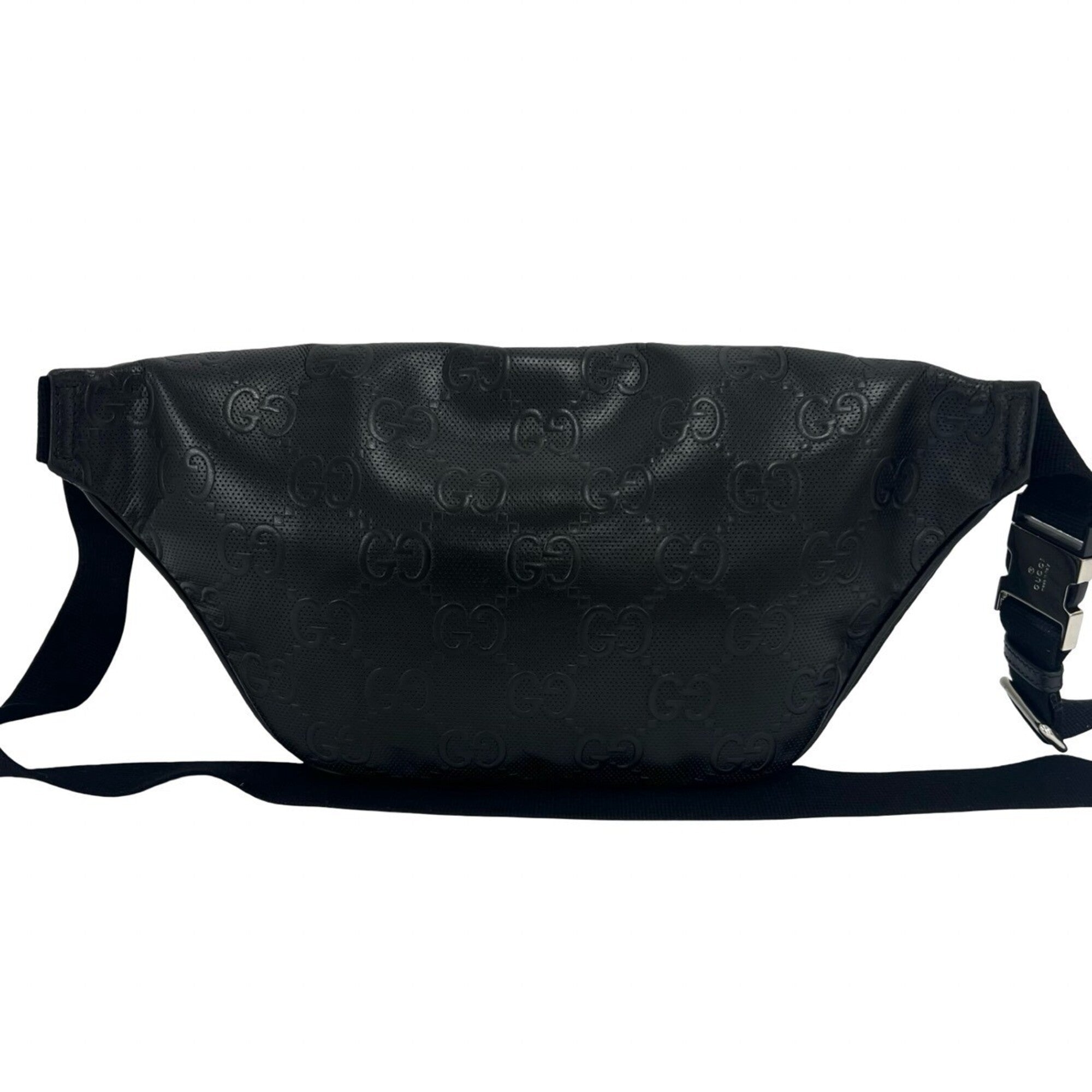 Gucci Black Leather Pouch Shoulder Bag Sling Bag (Pre-Owned)