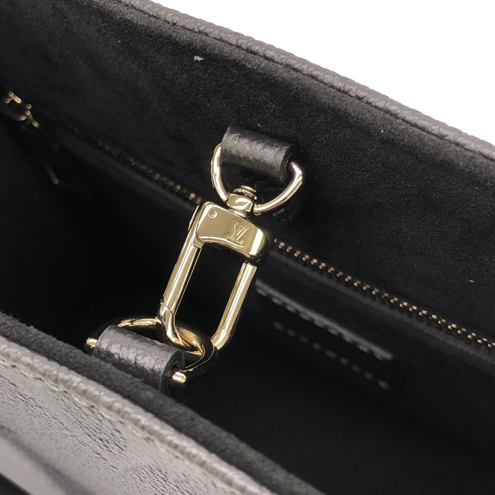 Louis Vuitton Gunmetal Silver Leather Handbag (Pre-Owned)