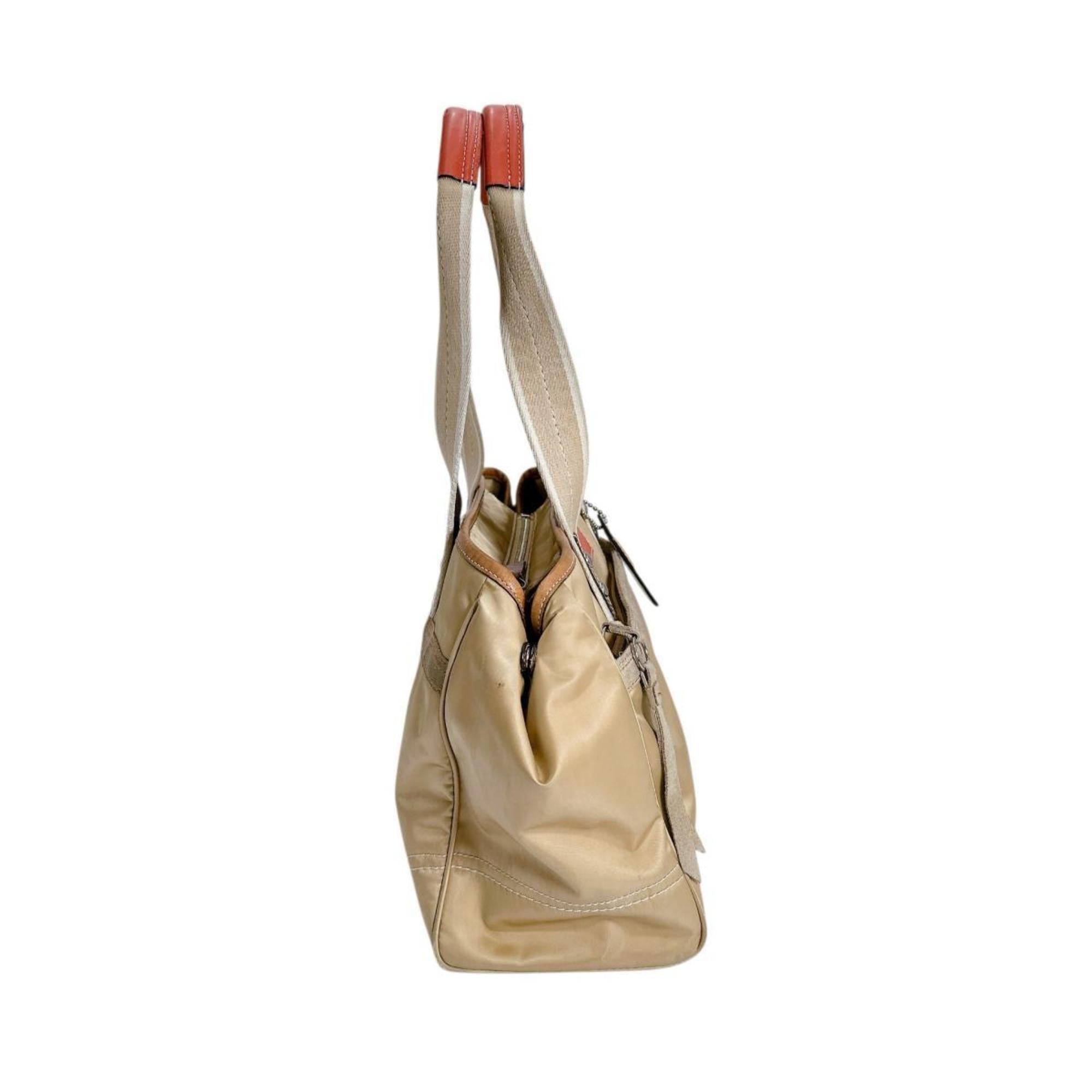 Coach Gold Signature Line Handbag Tote Bag (Pre-Owned)