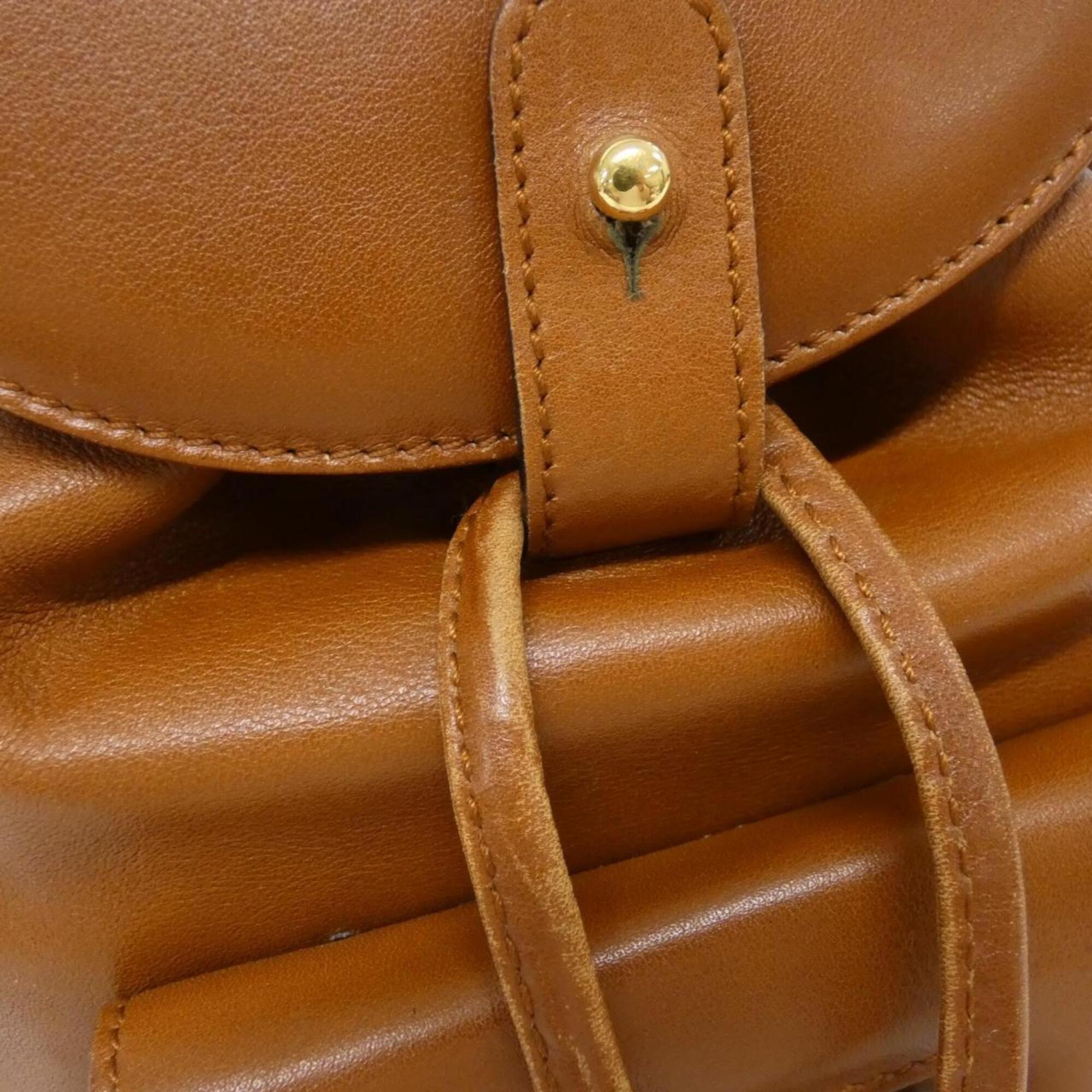 Gucci Light Brown Leather Backpack (Pre-Owned)