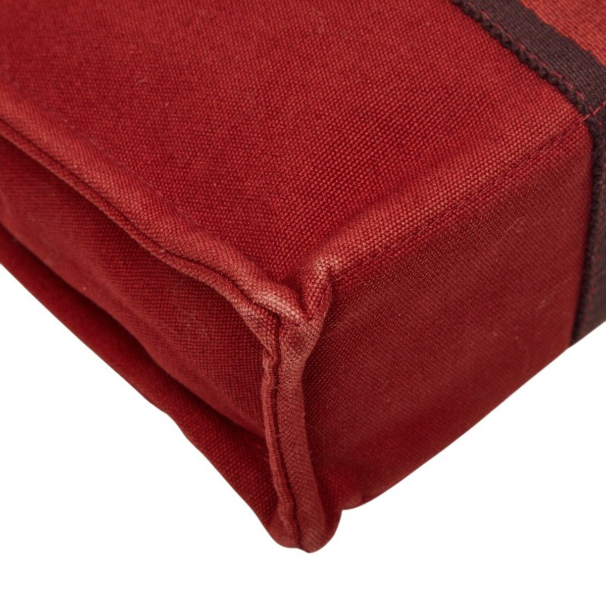 Hermes Fourre Tout Red Color Canvas Handbag (Pre-Owned)