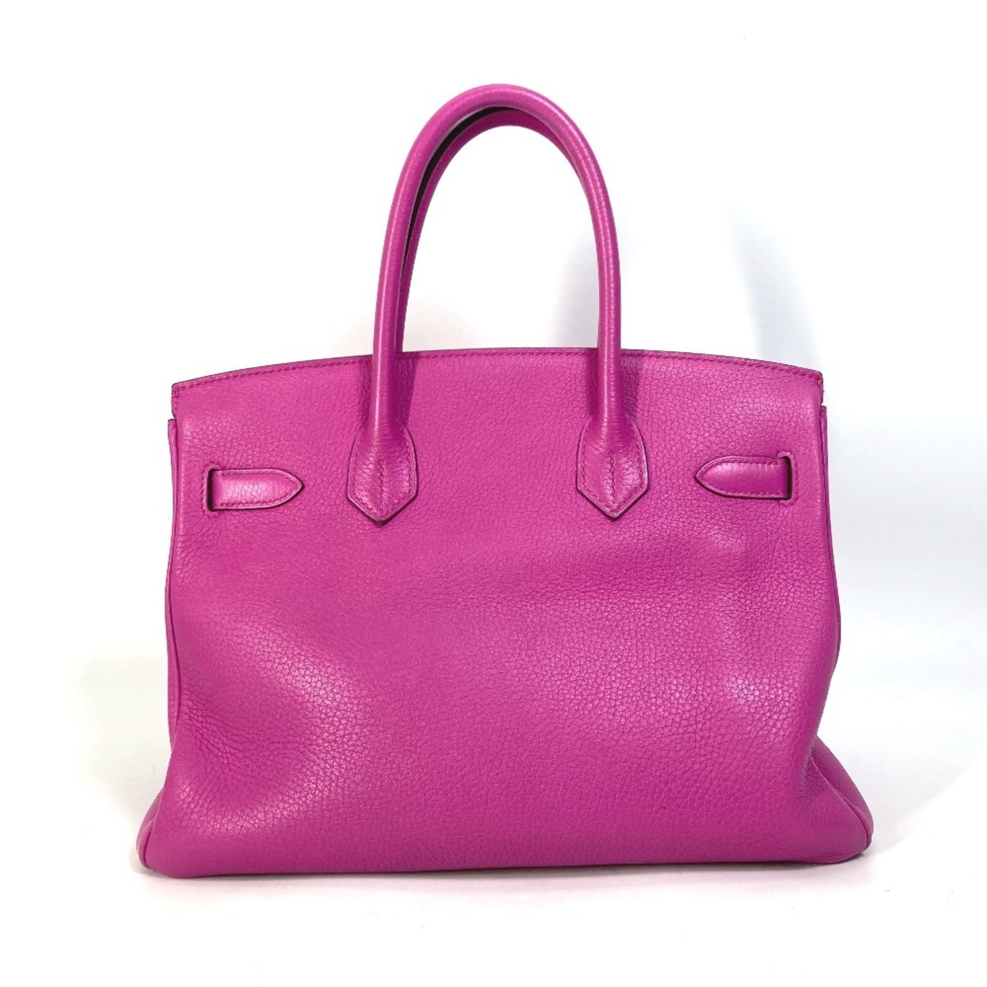 Hermes Birkin Pink Taurillon Clemence Leather Handbag Tote Bag (Pre-Owned)