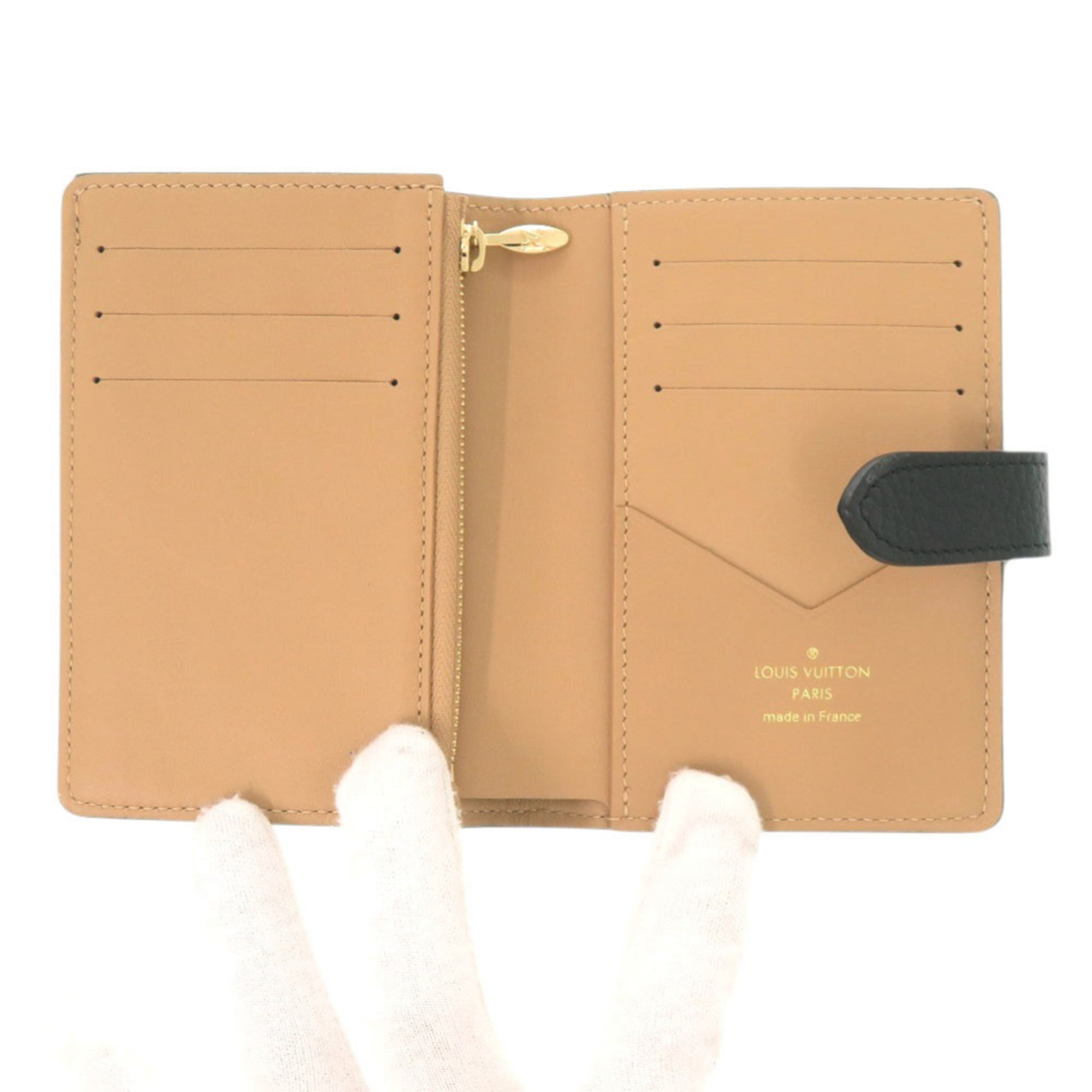 Louis Vuitton Noir Leather Wallet (Bi-Fold) (Pre-Owned)