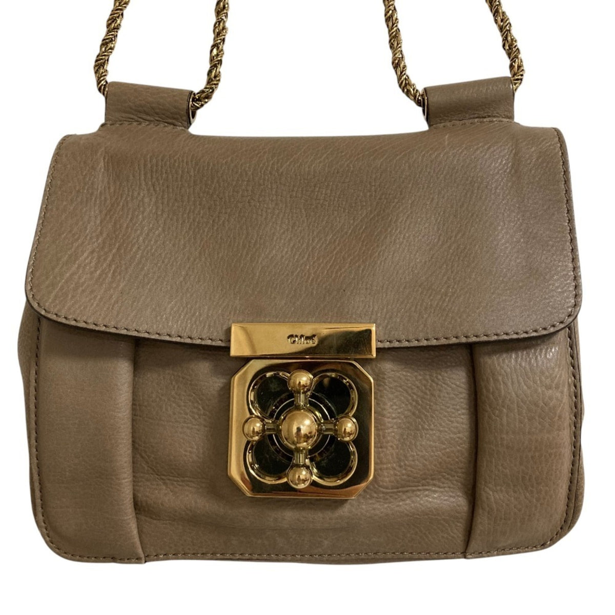Chloé Grayish Leather Shoulder Bag (Pre-Owned)