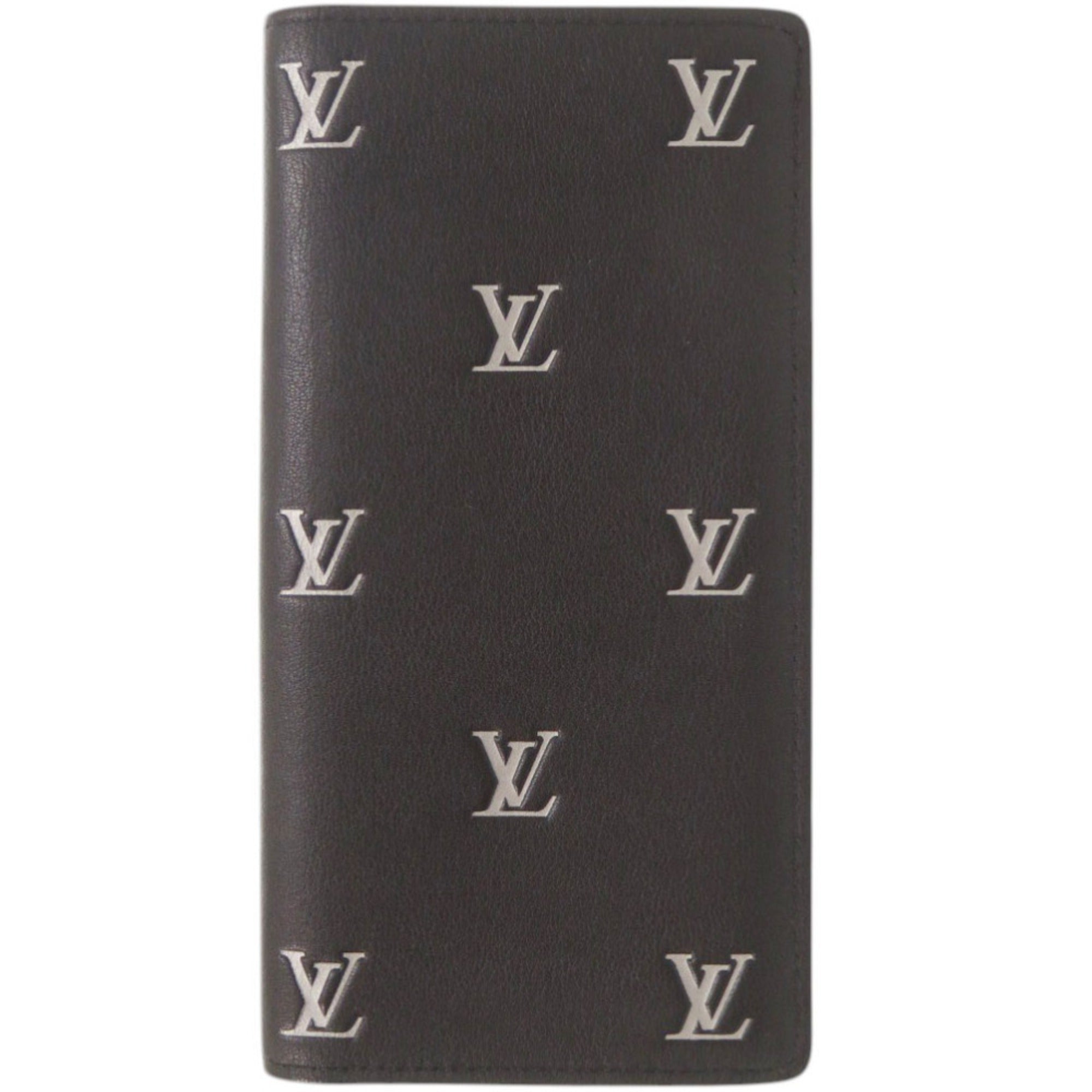 Louis Vuitton Black Leather Long Wallet (Bi-Fold) (Pre-Owned)