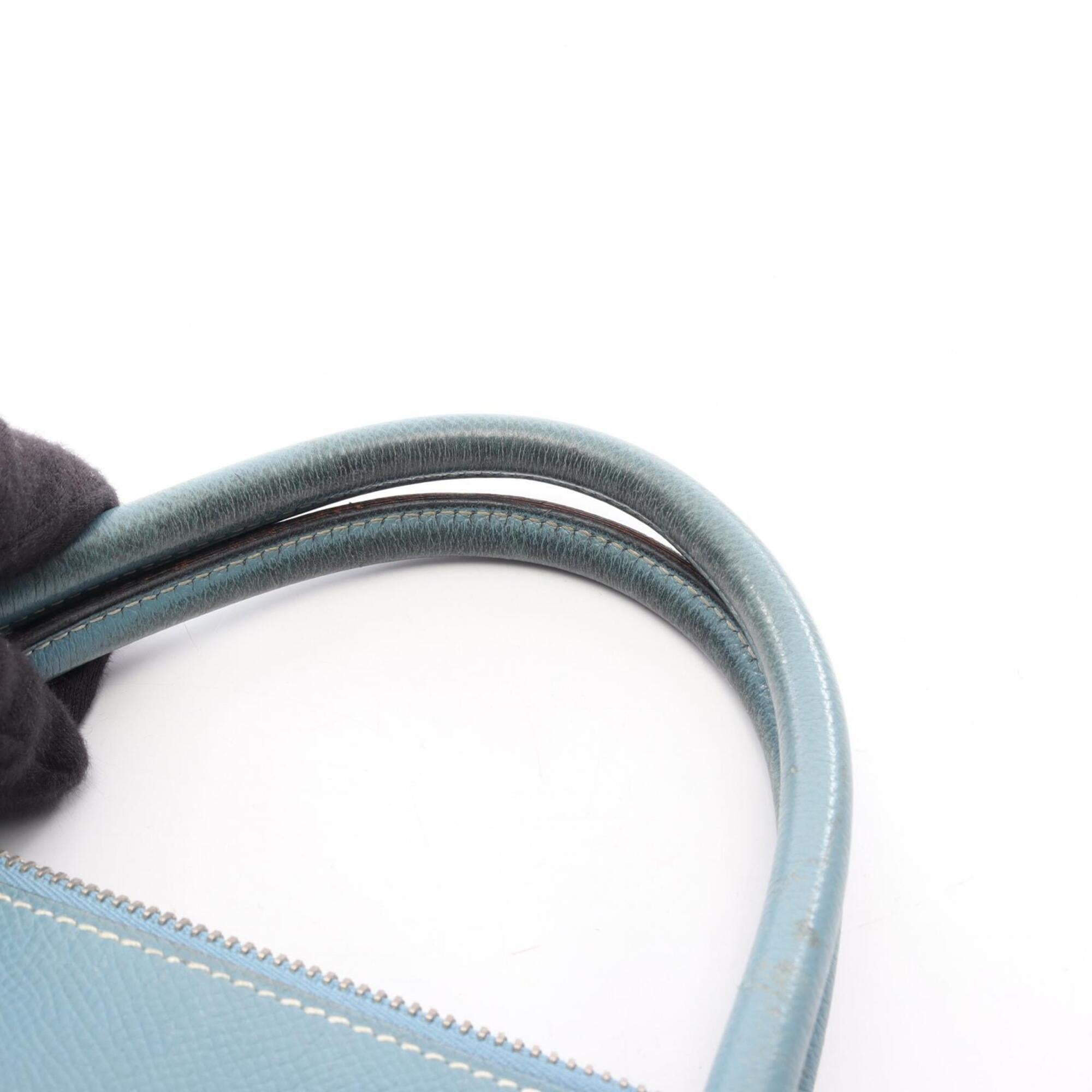 Hermes Blue Blue Jean Epsom Leather Leather Handbag (Pre-Owned)