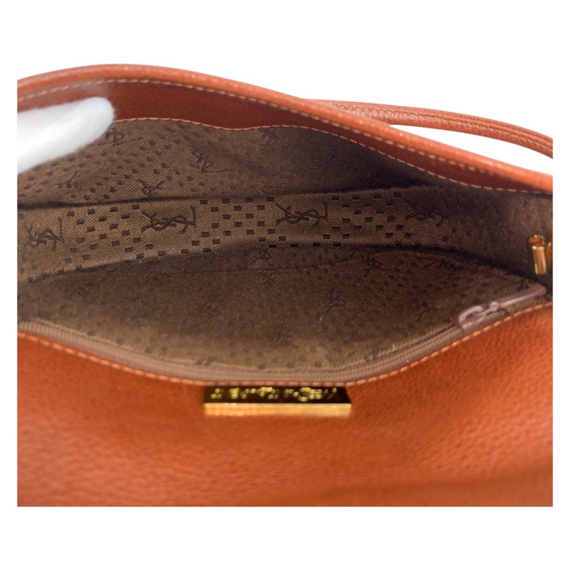 Yves Saint Laurent Brown Leather Pochette Shoulder Bag (Pre-Owned)