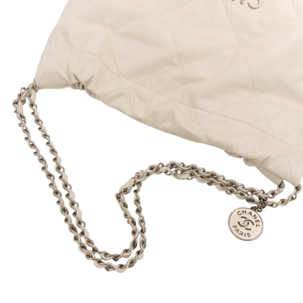 Chanel White Leather Shoulder Bag (Pre-Owned)