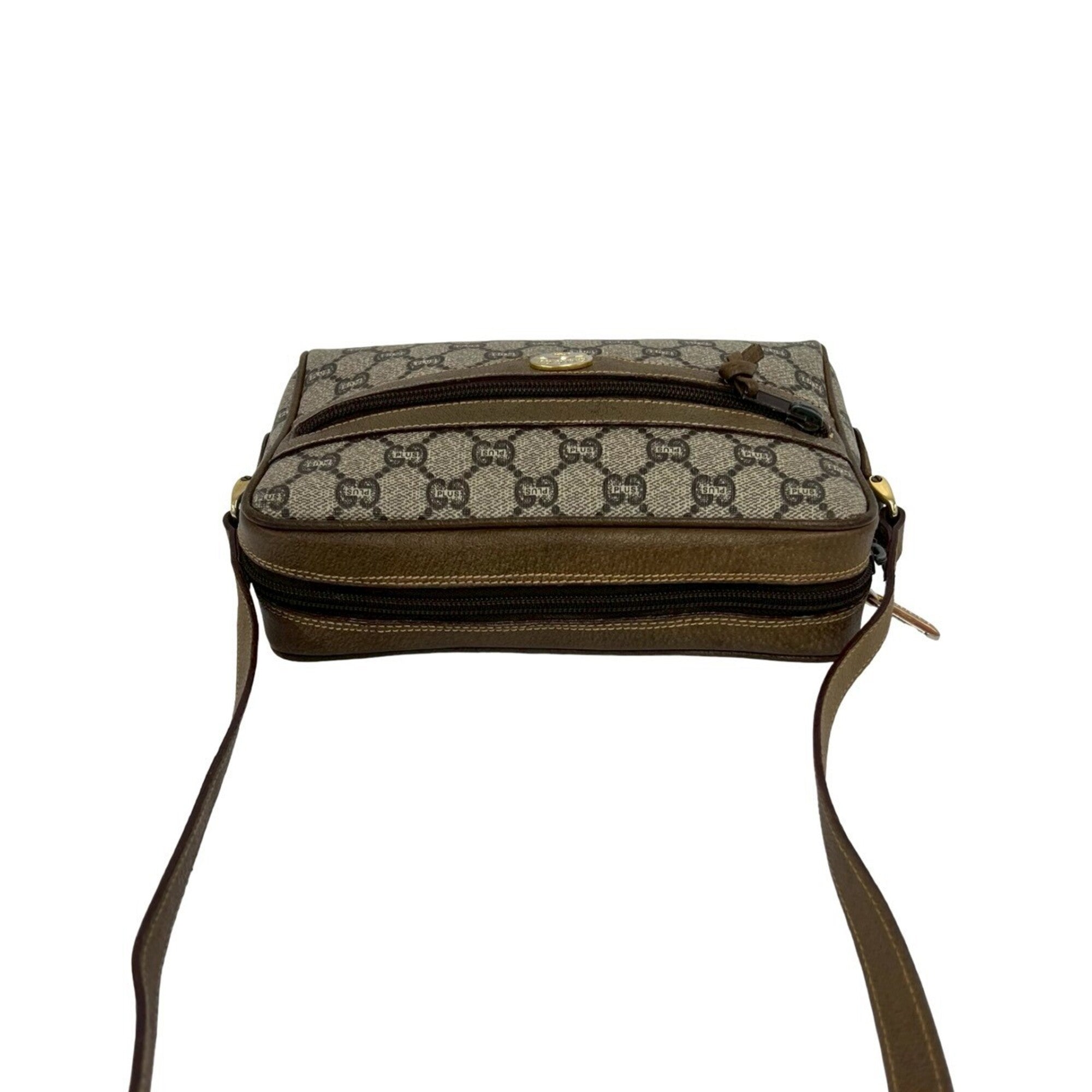 Gucci Brown Leather Pvc Pochette Shoulder Bag (Pre-Owned)
