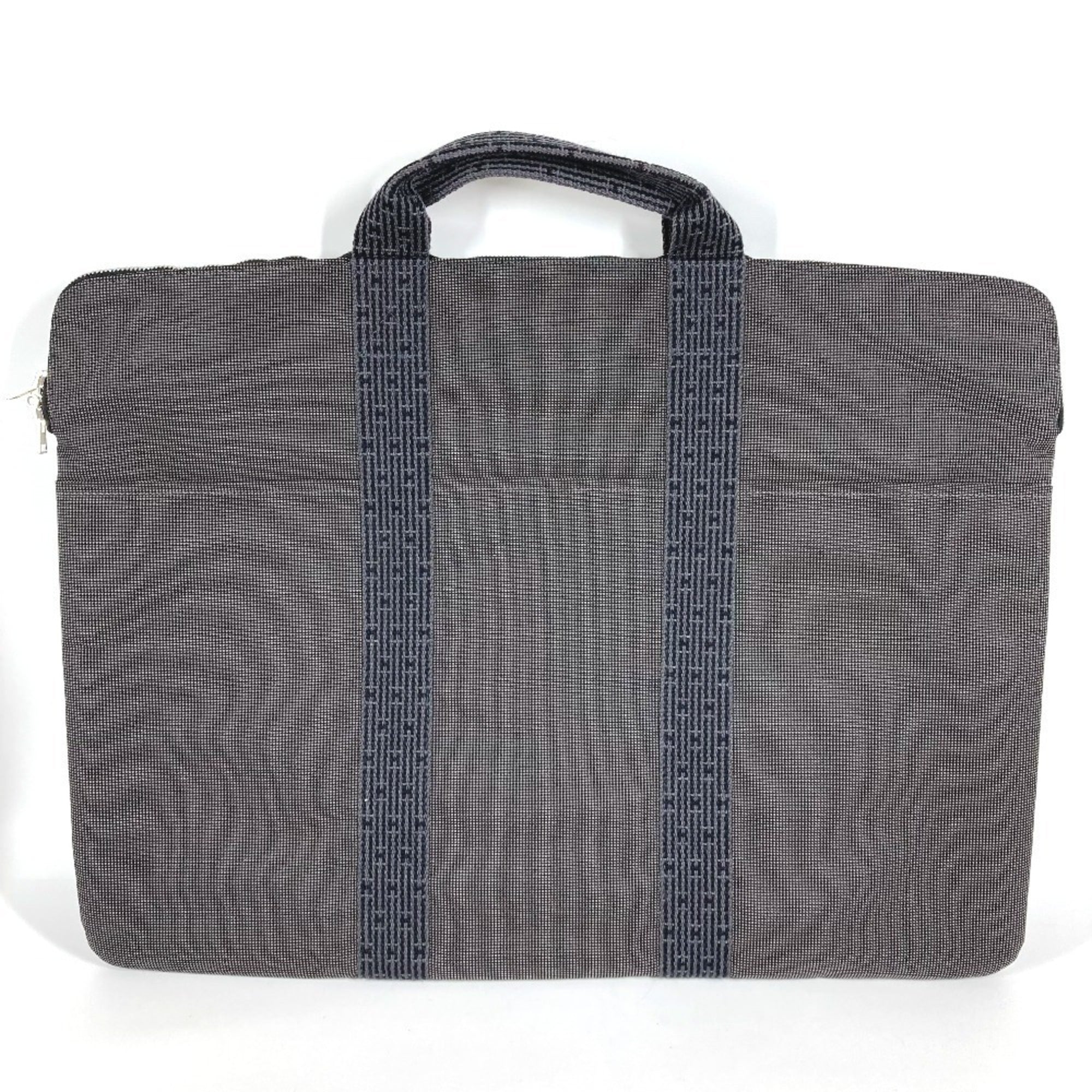 Hermes Her Line Gray Canvas Briefcase (Pre-Owned)