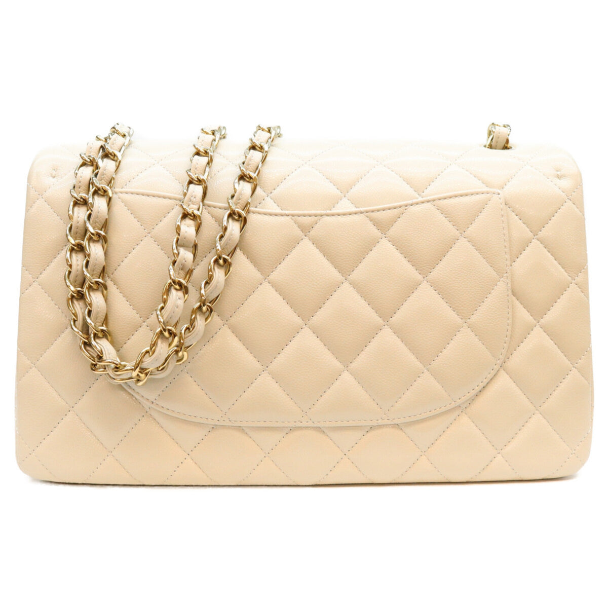 Chanel Gray Grained Calfskin Shoulder Bag (Pre-Owned)