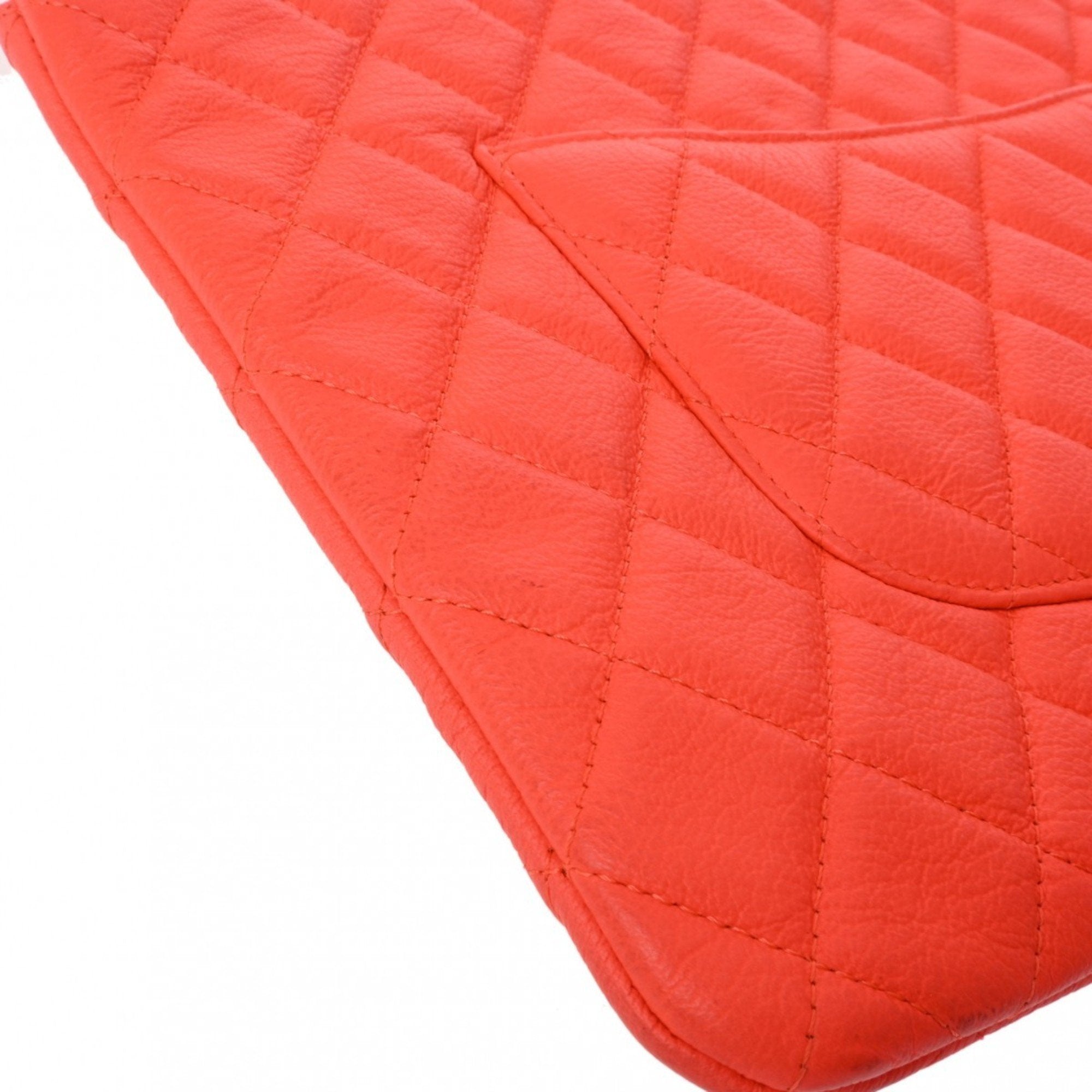 Chanel Orange Leather Clutch Bag (Pre-Owned)
