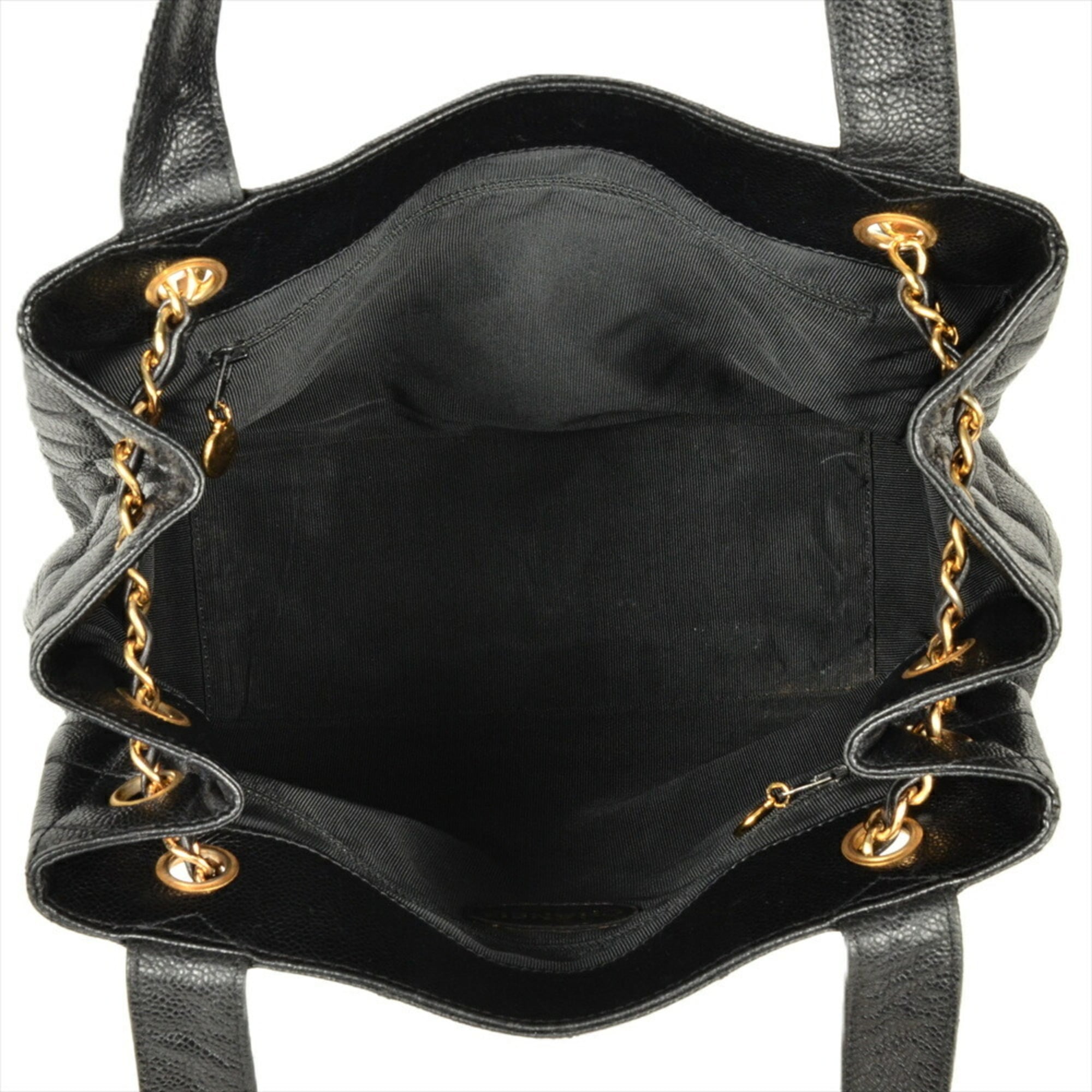 Chanel Black Grained Calfskin Shoulder Bag (Pre-Owned)