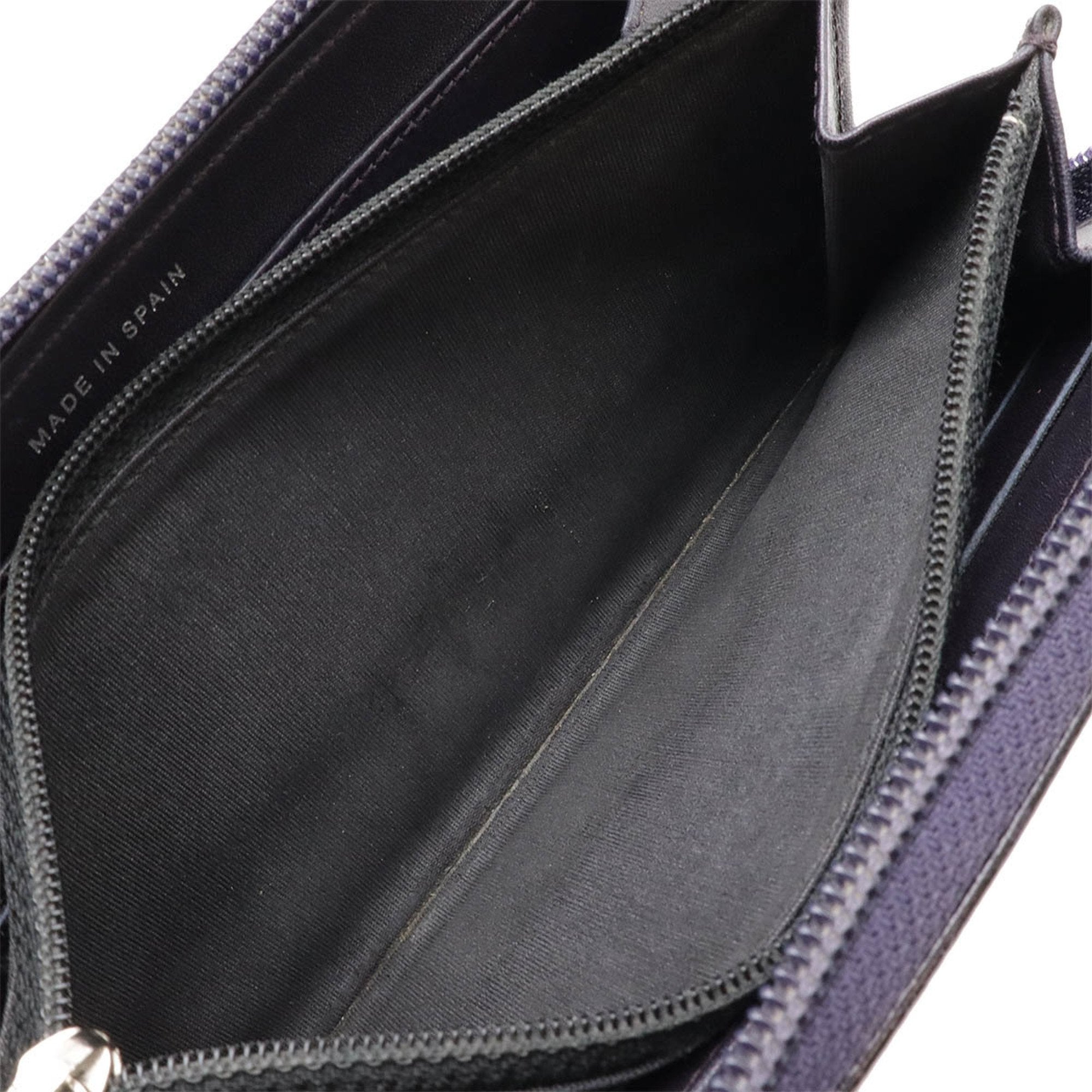 Chanel Dark Purple Caviar Leather Long Wallet (Bi-Fold) (Pre-Owned)