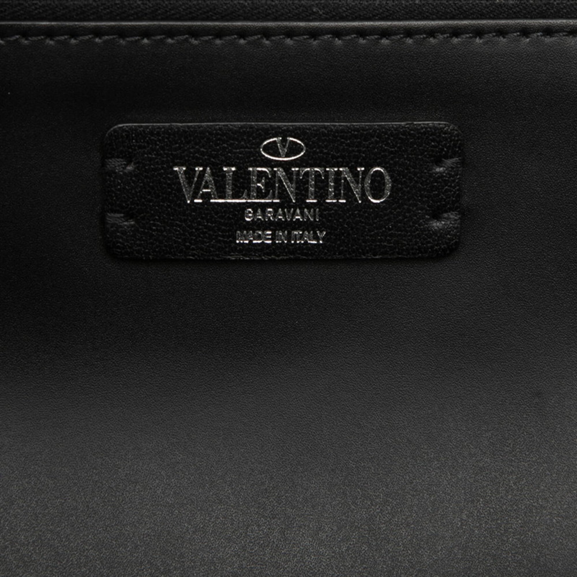 Valentino Black Leather Handbag Tote Bag (Pre-Owned)