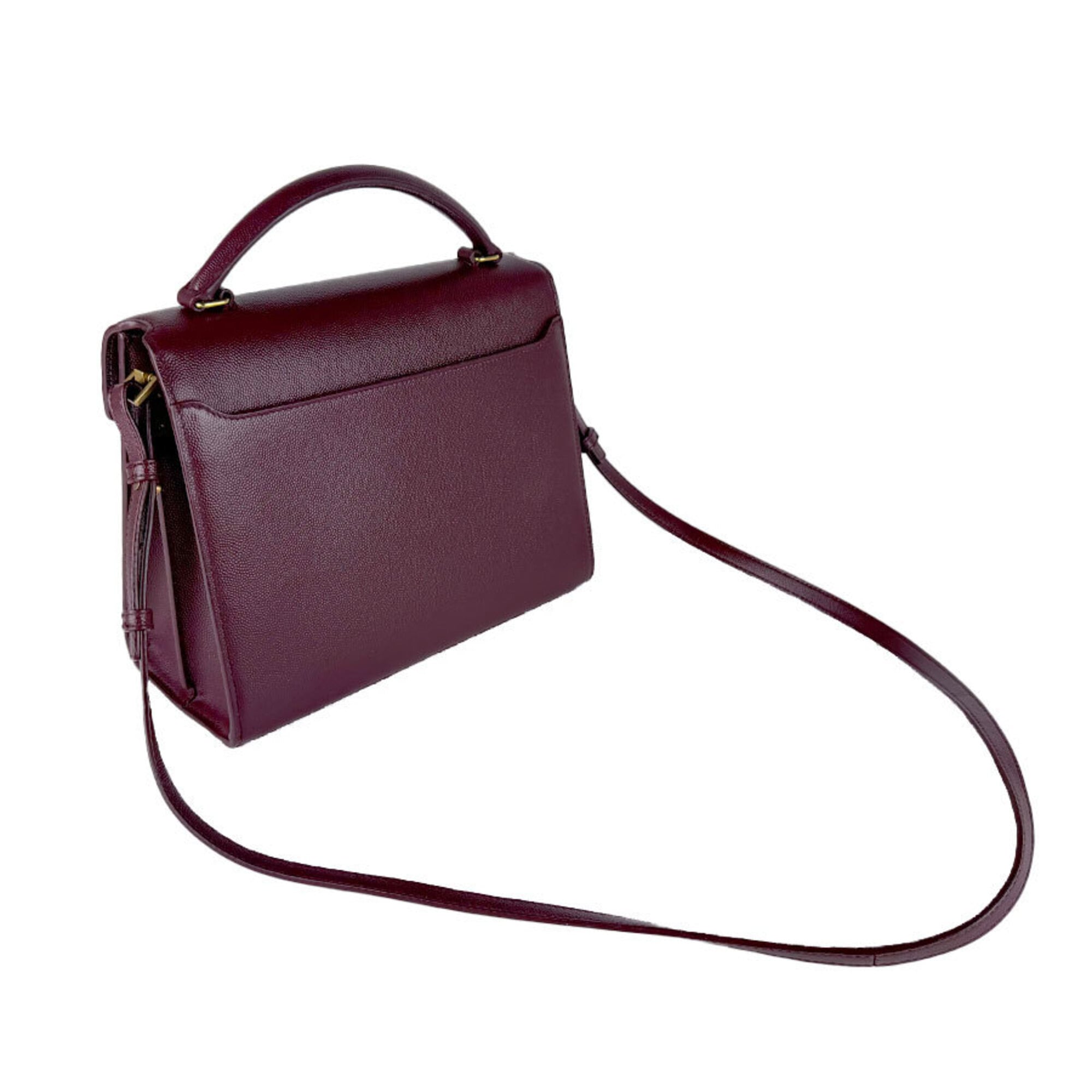Saint Laurent Bordeaux Leather Handbag Shoulder Bag (Pre-Owned)
