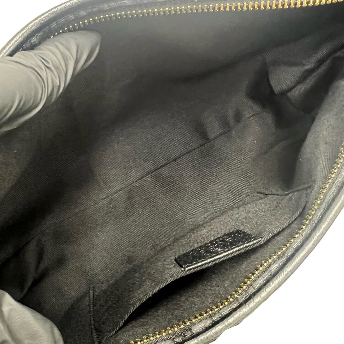 Gucci Black Canvas Leather Handbag Shoulder Bag (Pre-Owned)