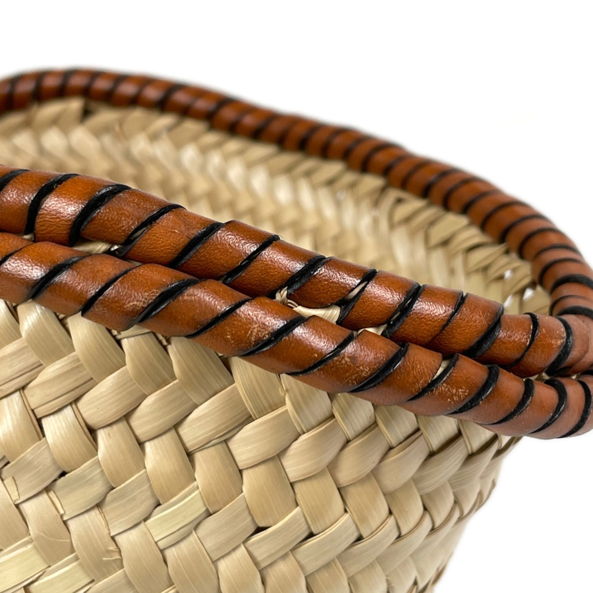 Loewe Brown Raffia Leather Basket Tote Bag (Pre-Owned)