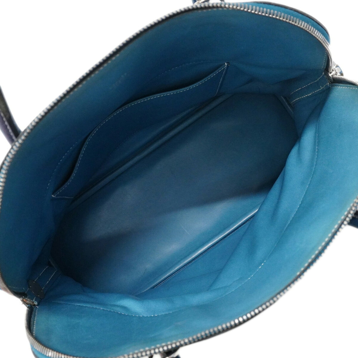 Hermes Blue Taurillon Clemence Leather Handbag (Pre-Owned)