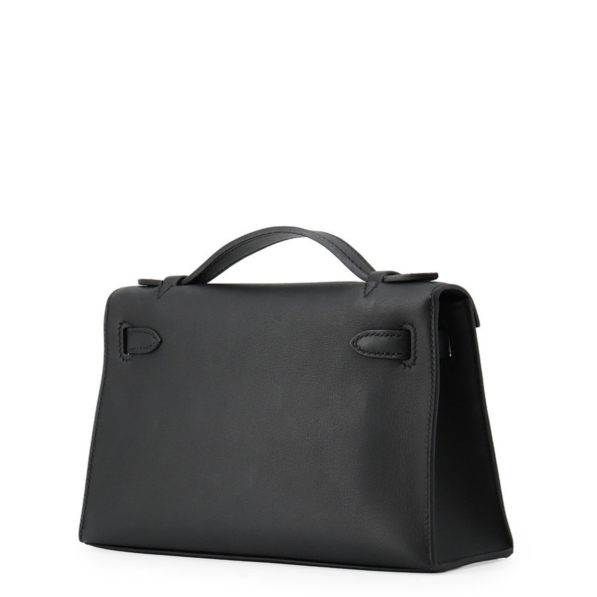 Hermes Black Swift Leather Handbag Pochette (Pre-Owned)